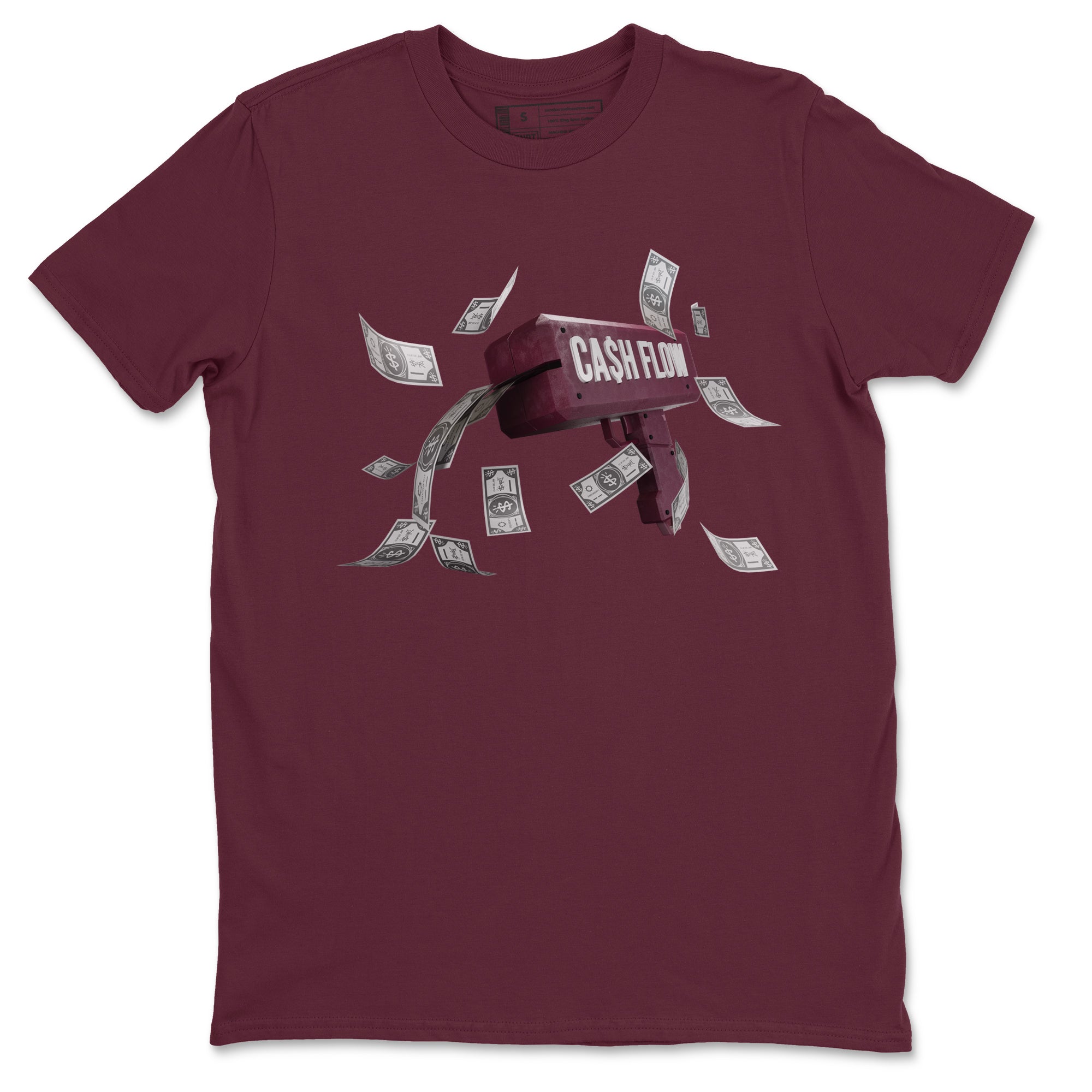 Air Jordan 5 Burgundy Sneaker Match Tees Cash Flow Streetwear Sneaker Shirt AJ5 Burgundy Sneaker Release Tees Unisex Shirts Maroon 2