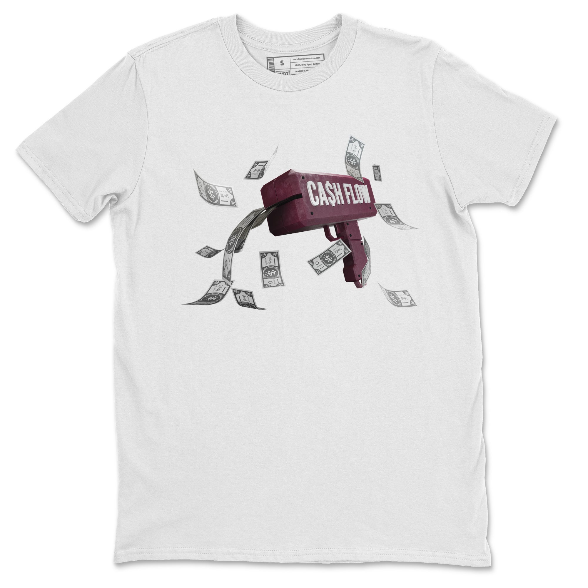 Air Jordan 5 Burgundy Sneaker Match Tees Cash Flow Streetwear Sneaker Shirt AJ5 Burgundy Sneaker Release Tees Unisex Shirts White 2