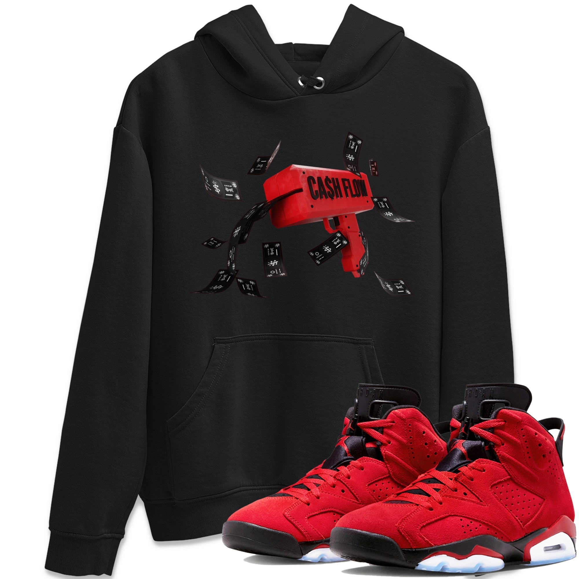 Air Jordan 6 Toro Bravo Sneaker Match Tees Cash Flow Streetwear Sneaker Shirt AJ6 Toro Bravo Sneaker Release Tees Unisex Shirts Black 1