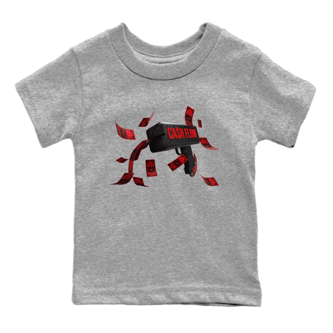 Air Jordan 6 Toro Bravo Sneaker Match Tees Cash Flow Streetwear Sneaker Shirt AJ6 Toro Bravo Sneaker Release Tees Kids Shirts Heather Grey 2