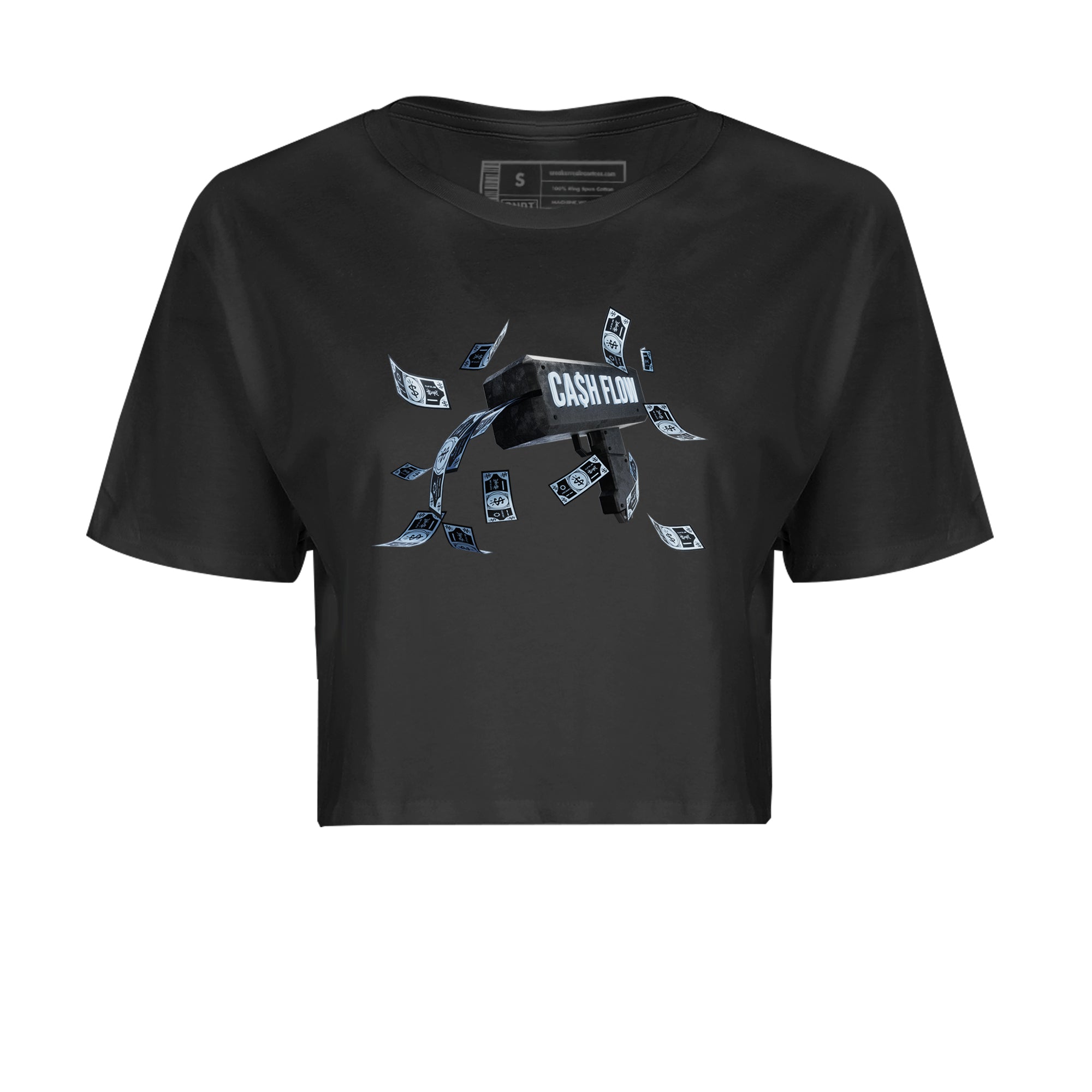 Air Jordan 7 Chambray Sneaker Match Tees Cash Flow Streetwear Sneaker Shirt AJ7 Chambray Sneaker Release Tees Women's Shirts Black 2