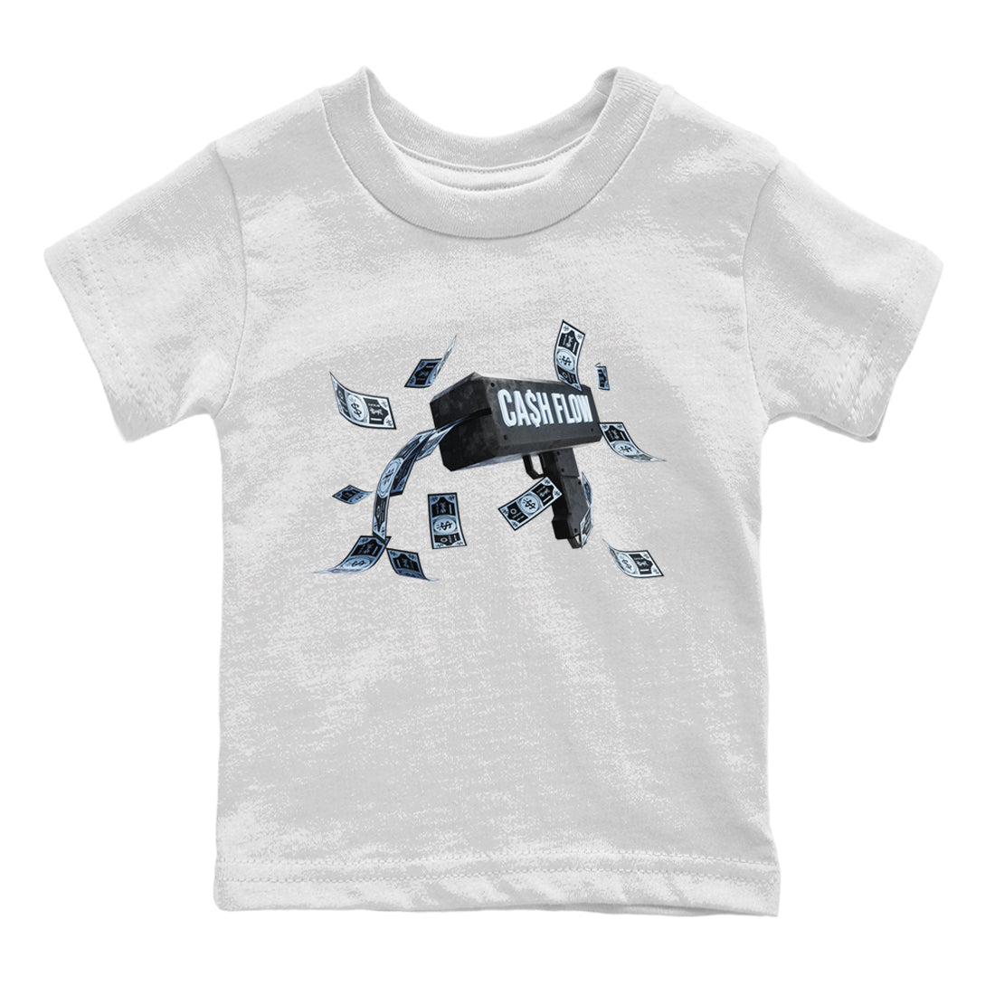 Air Jordan 7 Chambray Sneaker Match Tees Cash Flow Streetwear Sneaker Shirt AJ7 Chambray Sneaker Release Tees Kids Shirts White 2
