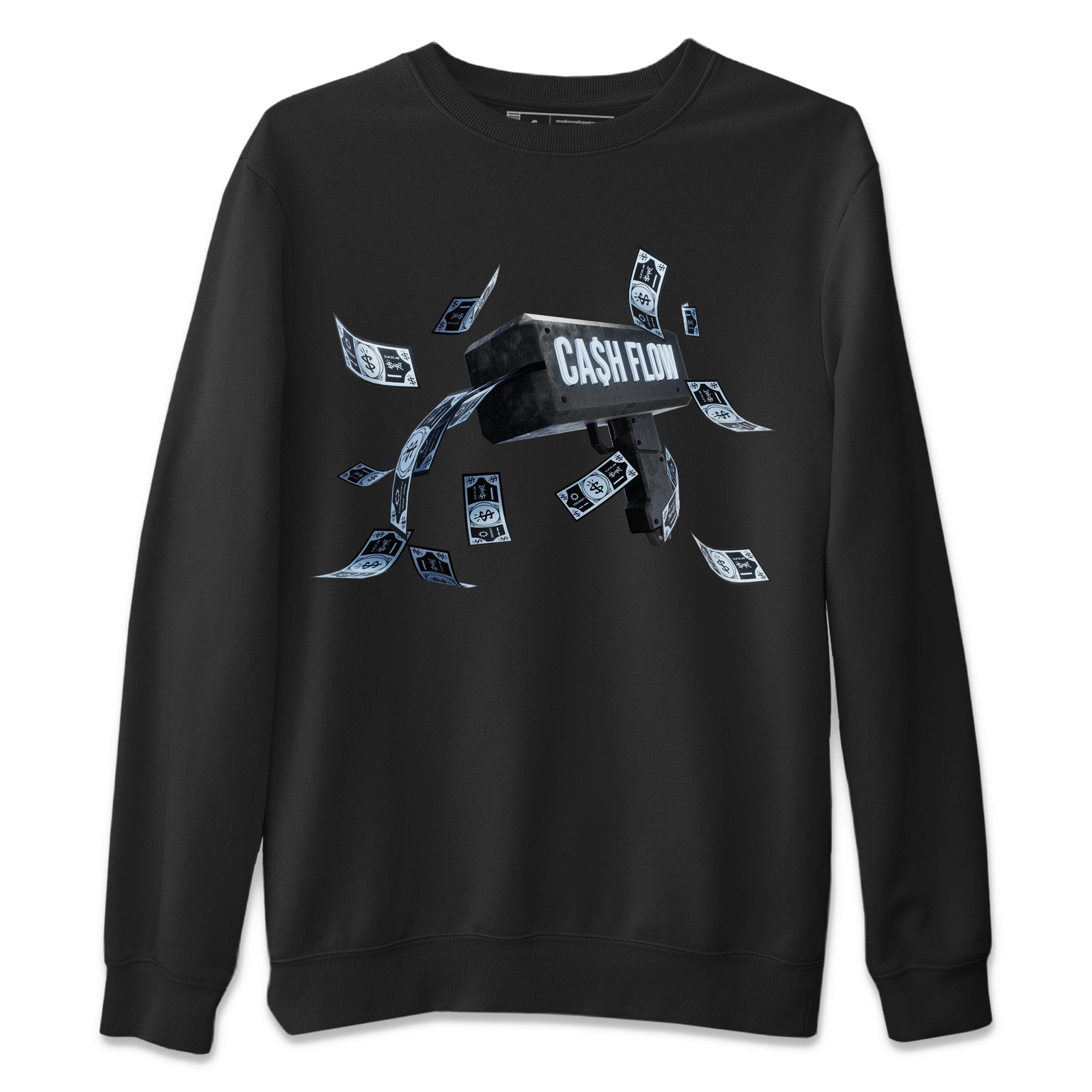Air Jordan 7 Chambray Sneaker Match Tees Cash Flow Streetwear Sneaker Shirt AJ7 Chambray Sneaker Release Tees Unisex Shirts Black 2