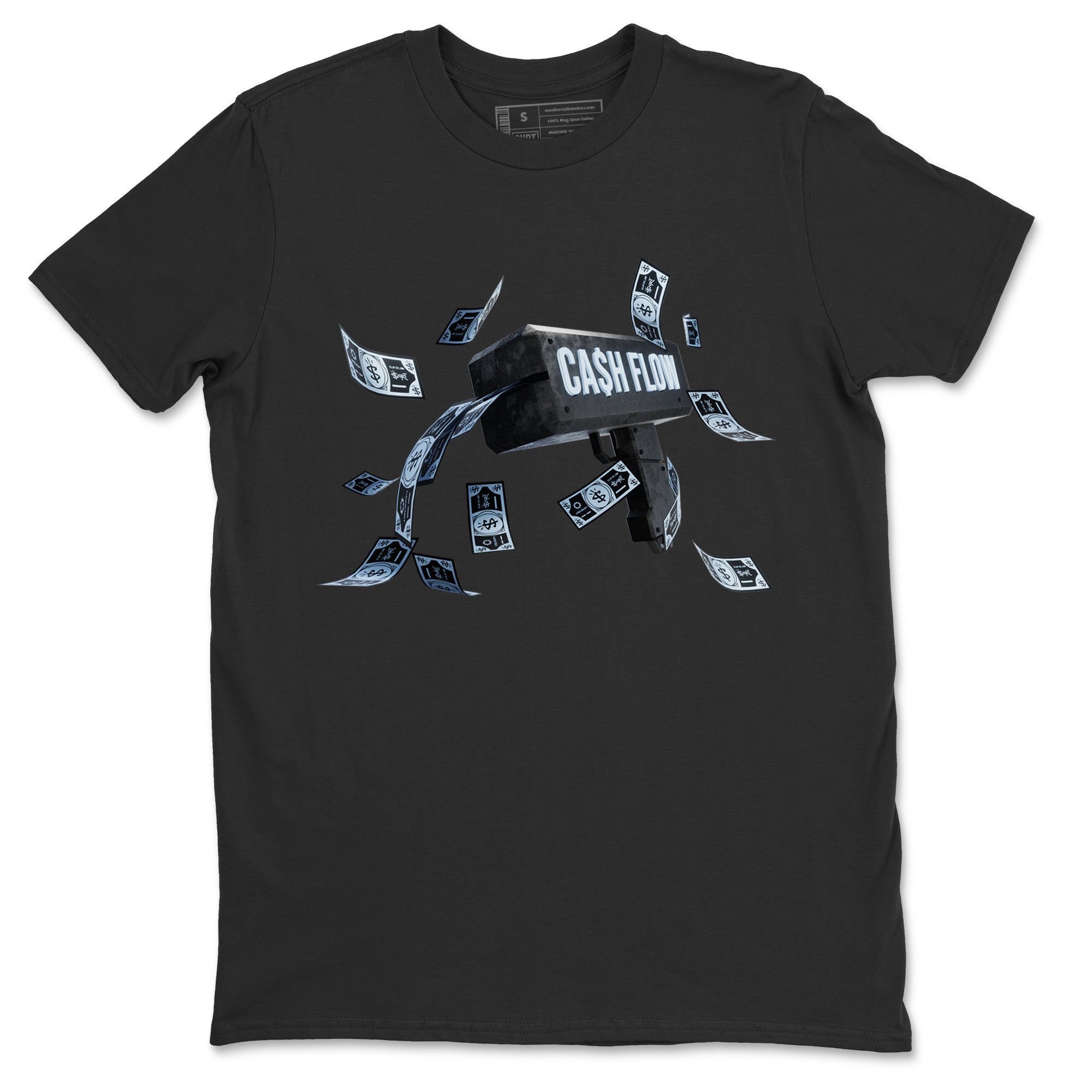 Air Jordan 7 Chambray Sneaker Match Tees Cash Flow Streetwear Sneaker Shirt AJ7 Chambray Sneaker Release Tees Unisex Shirts Black 2