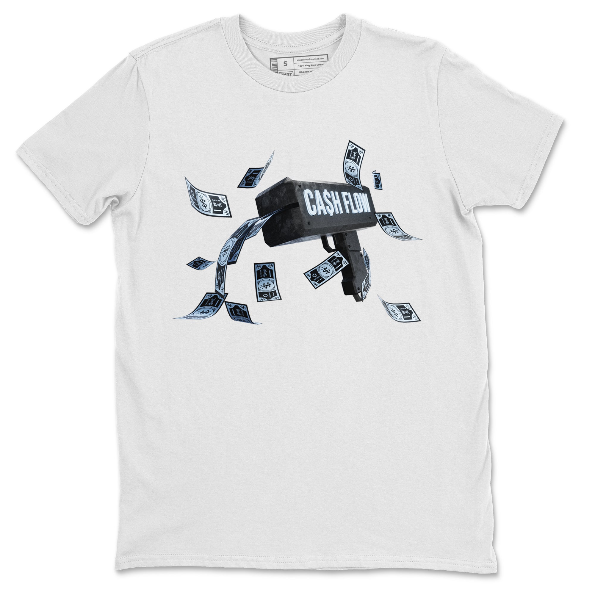 Air Jordan 7 Chambray Sneaker Match Tees Cash Flow Streetwear Sneaker Shirt AJ7 Chambray Sneaker Release Tees Unisex Shirts White 2