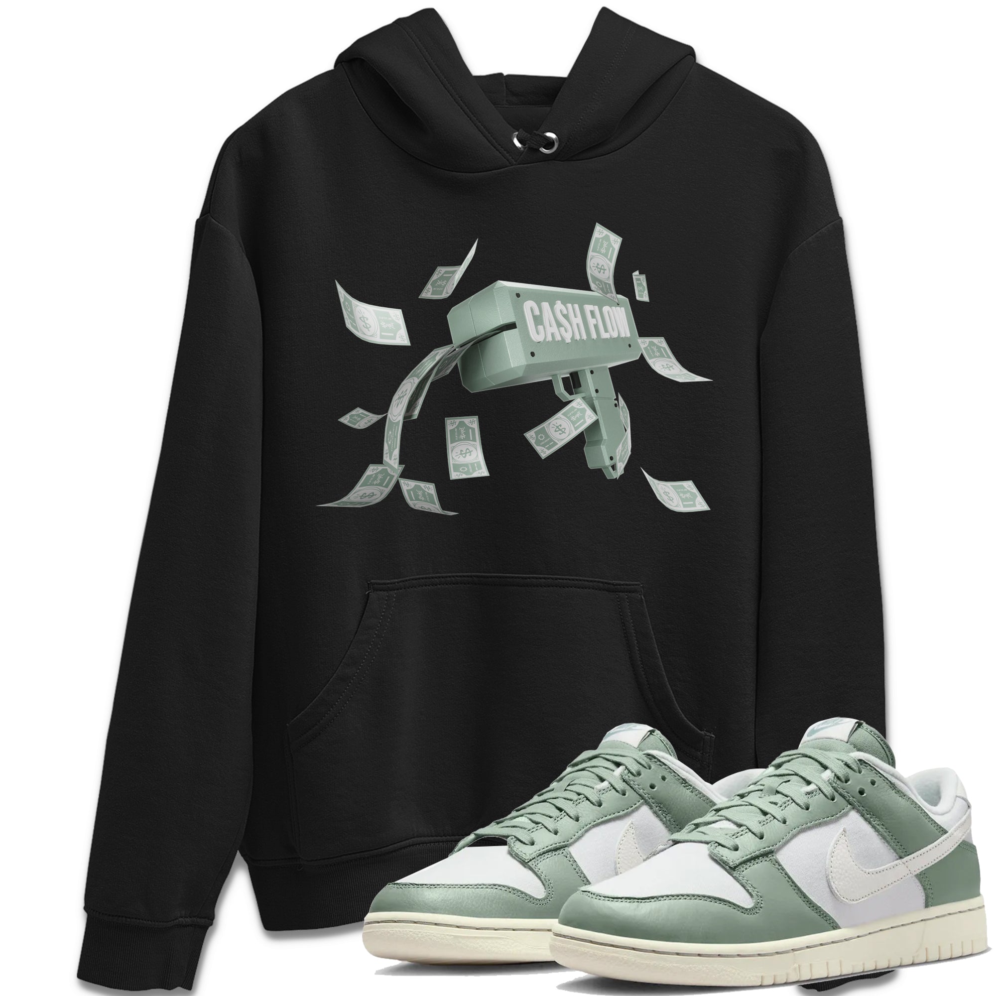 Dunk Mica Green Sneaker Match Tees Cash Flow Streetwear Sneaker Shirt Dunk Low Mica Green Sneaker Release Tees Unisex Shirts Black 1