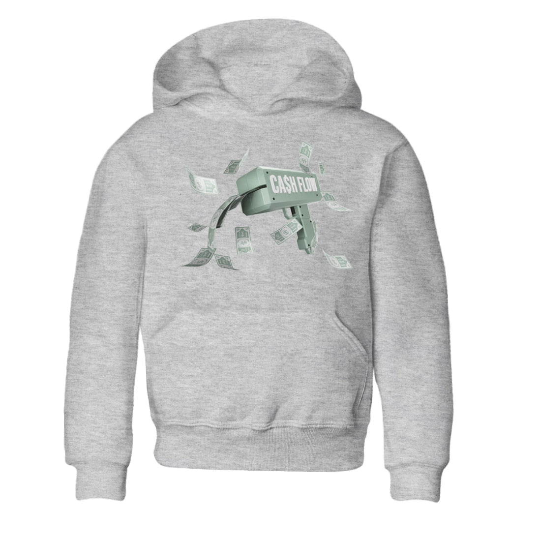 Dunk Mica Green Sneaker Match Tees Cash Flow Streetwear Sneaker Shirt Dunk Low Mica Green Sneaker Release Tees Kids Shirts Heather Grey 2