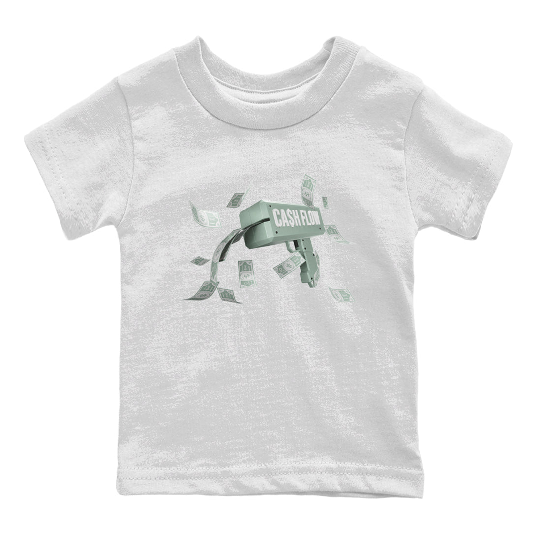 Dunk Mica Green Sneaker Match Tees Cash Flow Streetwear Sneaker Shirt Dunk Low Mica Green Sneaker Release Tees Kids Shirts White 2