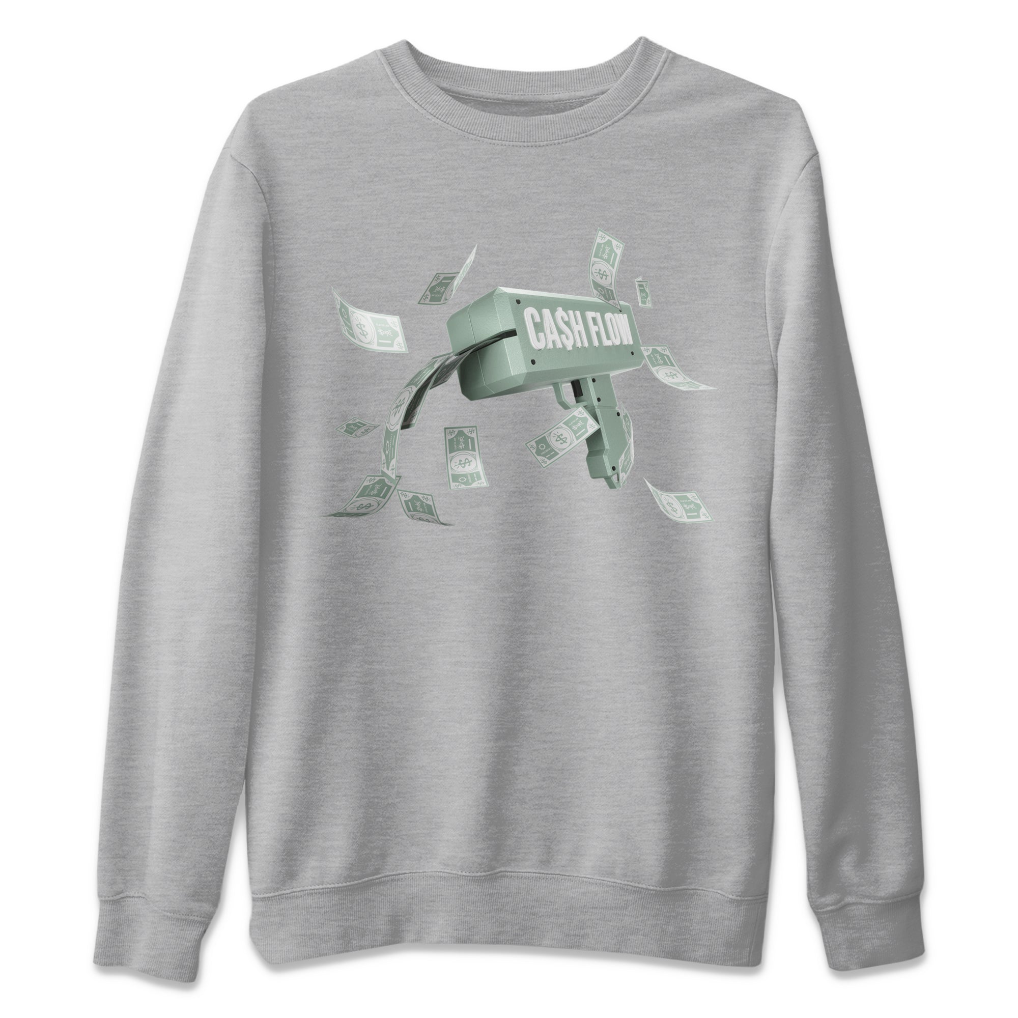 Dunk Mica Green Sneaker Match Tees Cash Flow Streetwear Sneaker Shirt Dunk Low Mica Green Sneaker Release Tees Unisex Shirts Heather Grey 2