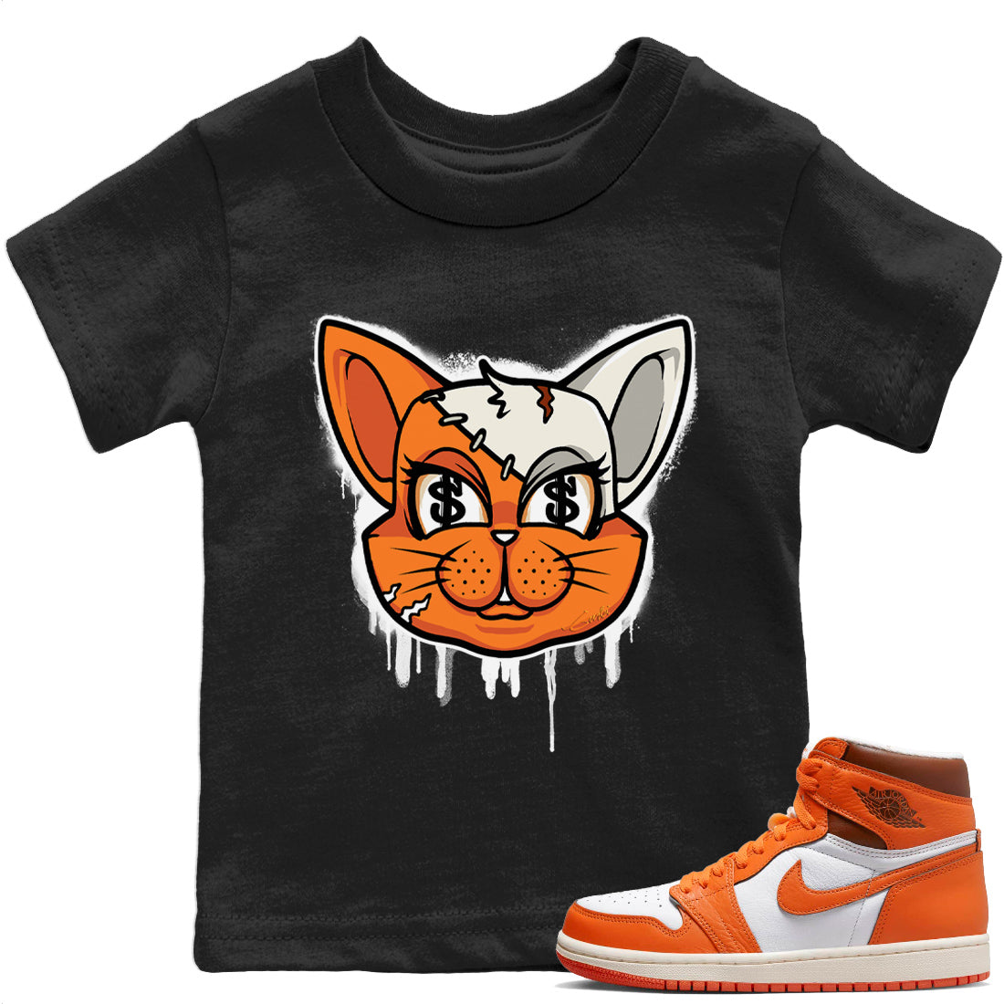 Jordan 1 Starfish Sneaker Matching T-Shirt Cat Face Sneaker Tees Jordan 1 Starfish Sneaker Release Tees Kids Shirts