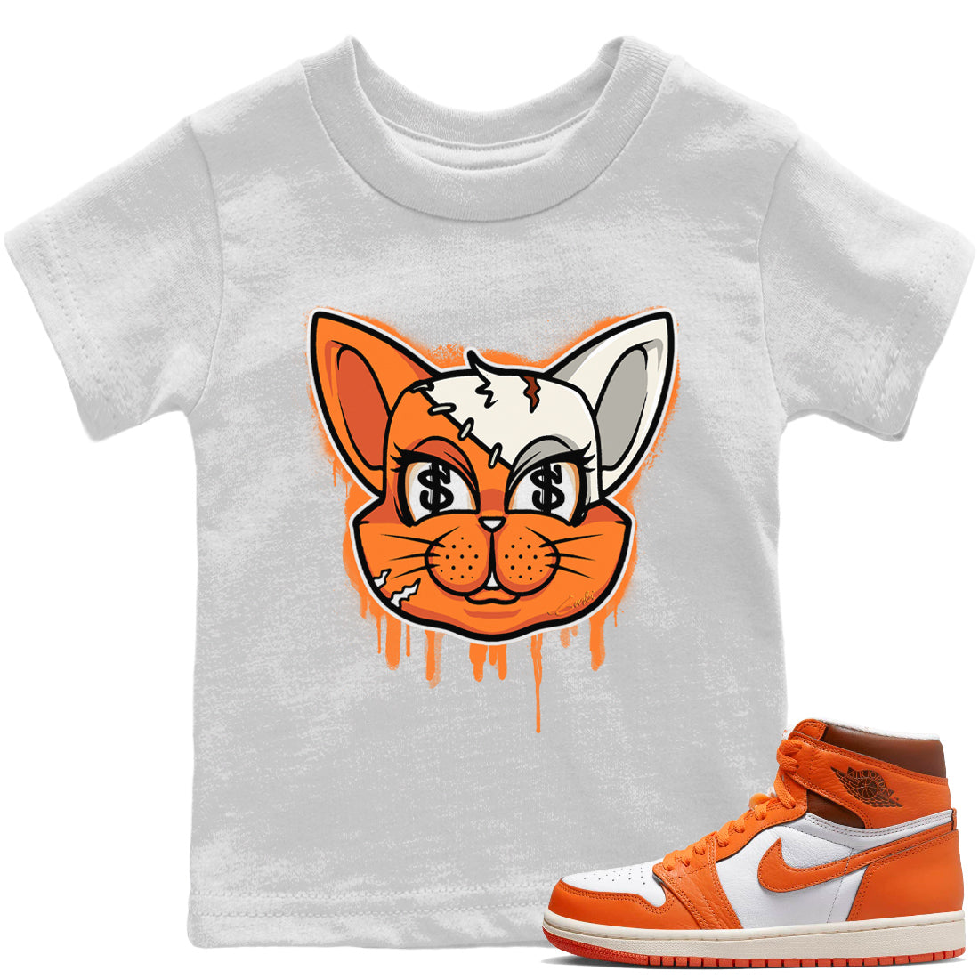 Jordan 1 Starfish Sneaker Matching T-Shirt Cat Face Sneaker Tees Jordan 1 Starfish Sneaker Release Tees Kids Shirts