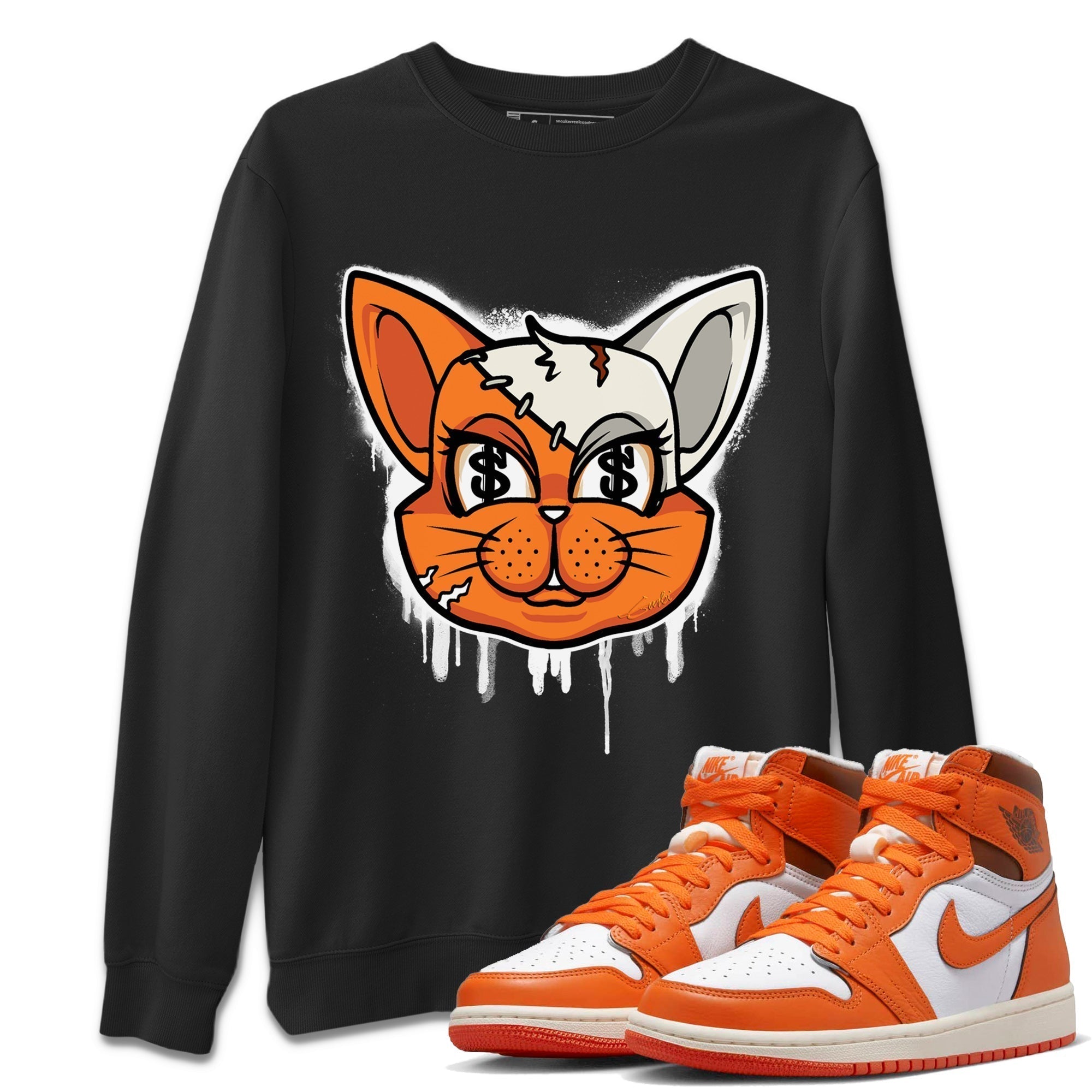 Jordan 1 Starfish Shirt To Match Jordans Cat Face Sneaker Tees Jordan 1 Starfish Drip Gear Zone Sneaker Matching Clothing Unisex Shirts