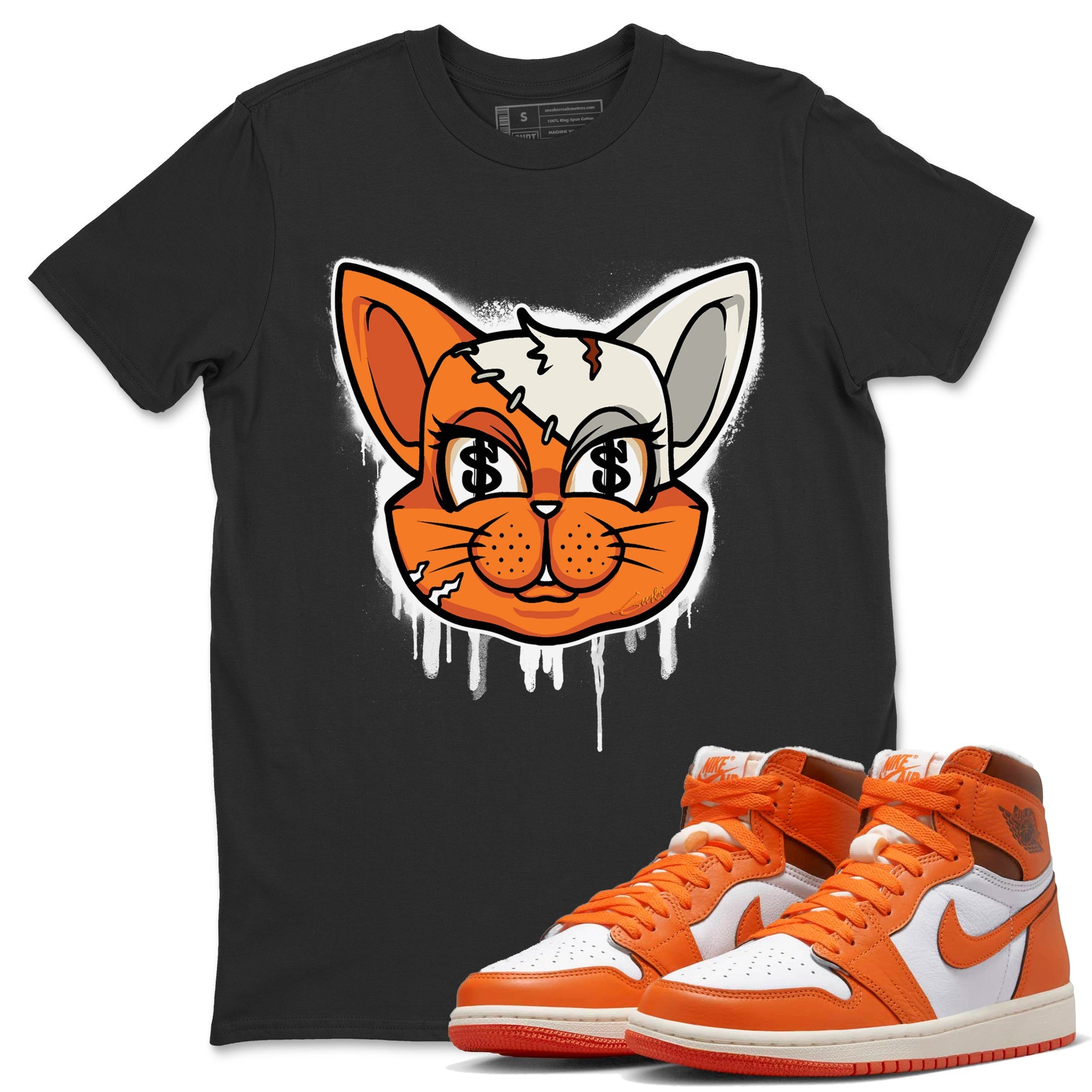 Jordan 1 Starfish Shirt To Match Jordans Cat Face Sneaker Tees Jordan 1 Starfish Drip Gear Zone Sneaker Matching Clothing Unisex Shirts