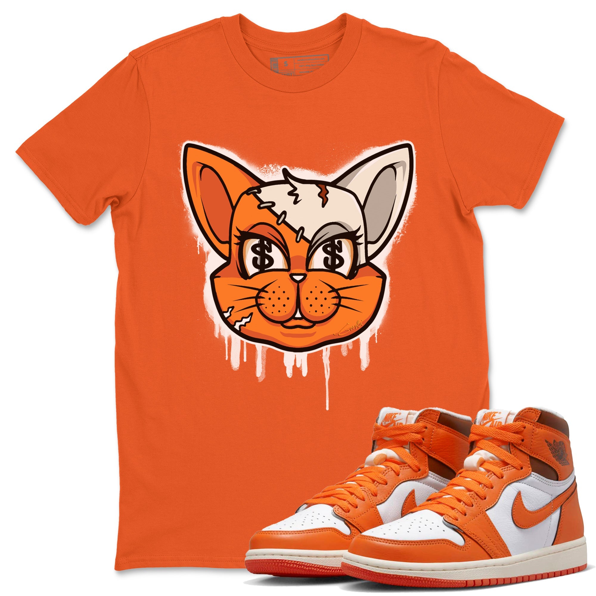 Jordan 1 Starfish Shirt To Match Jordans Cat Face Sneaker Tees Jordan 1 Starfish Drip Gear Zone Sneaker Matching Clothing Unisex Shirts