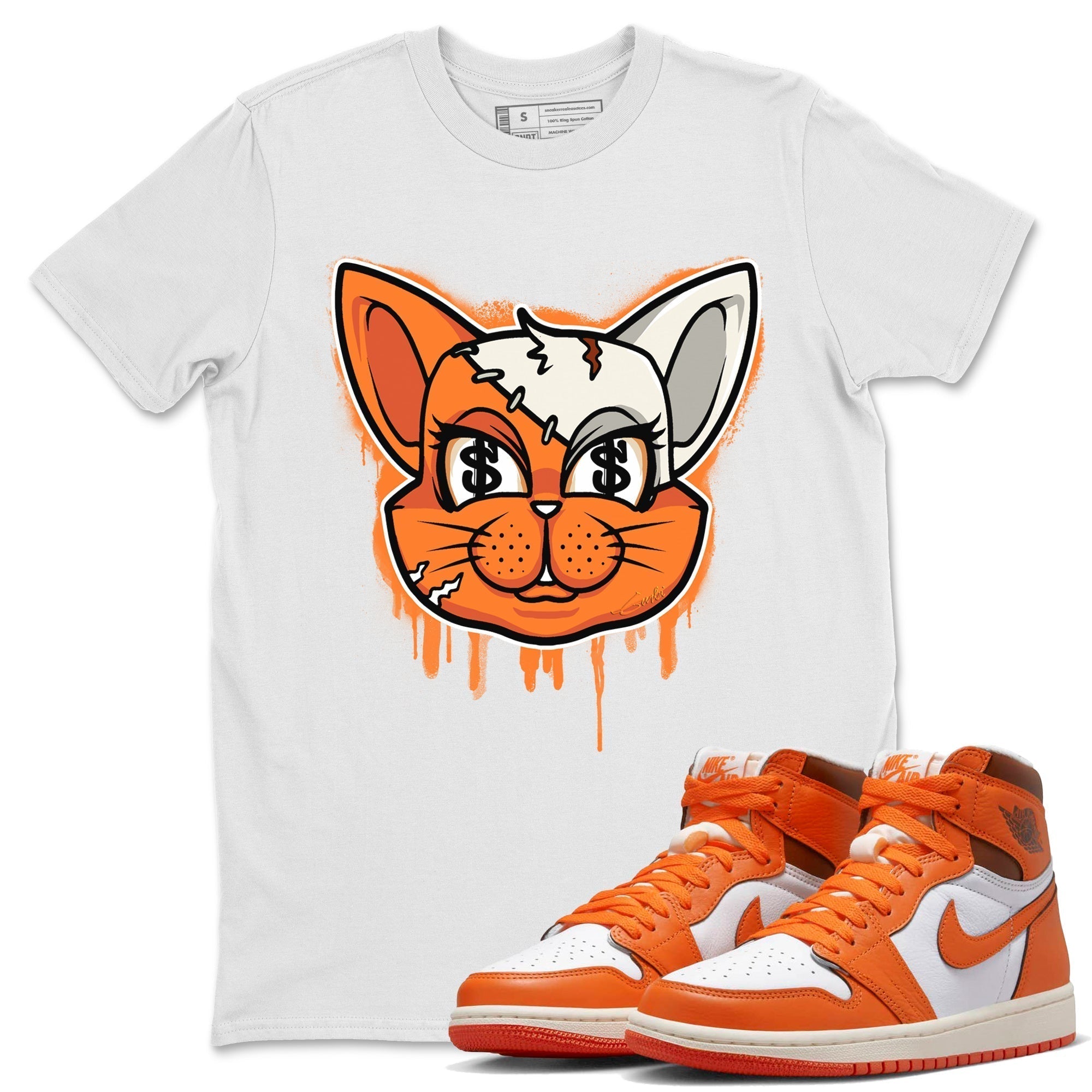 Jordan 1 Starfish Shirt To Match Jordans Cat Face Sneaker Tees Jordan 1 Starfish Drip Gear Zone Sneaker Matching Clothing Unisex Shirts