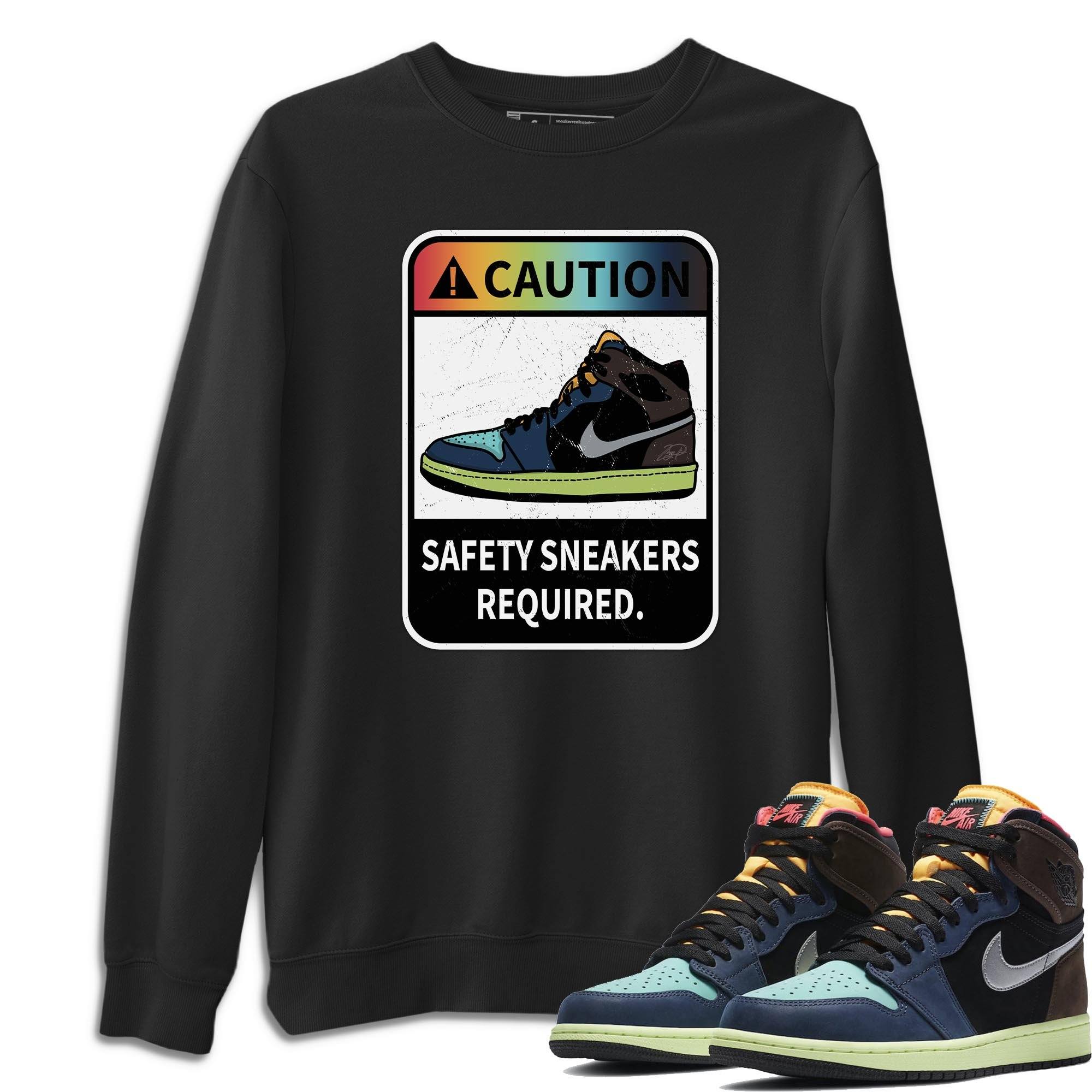 Jordan 1 Bio Hack Sneaker Match Tees Caution Sneaker Tees Jordan 1 Bio Hack Jordan to match sneaker T-Shirt Crew Neck Shirts