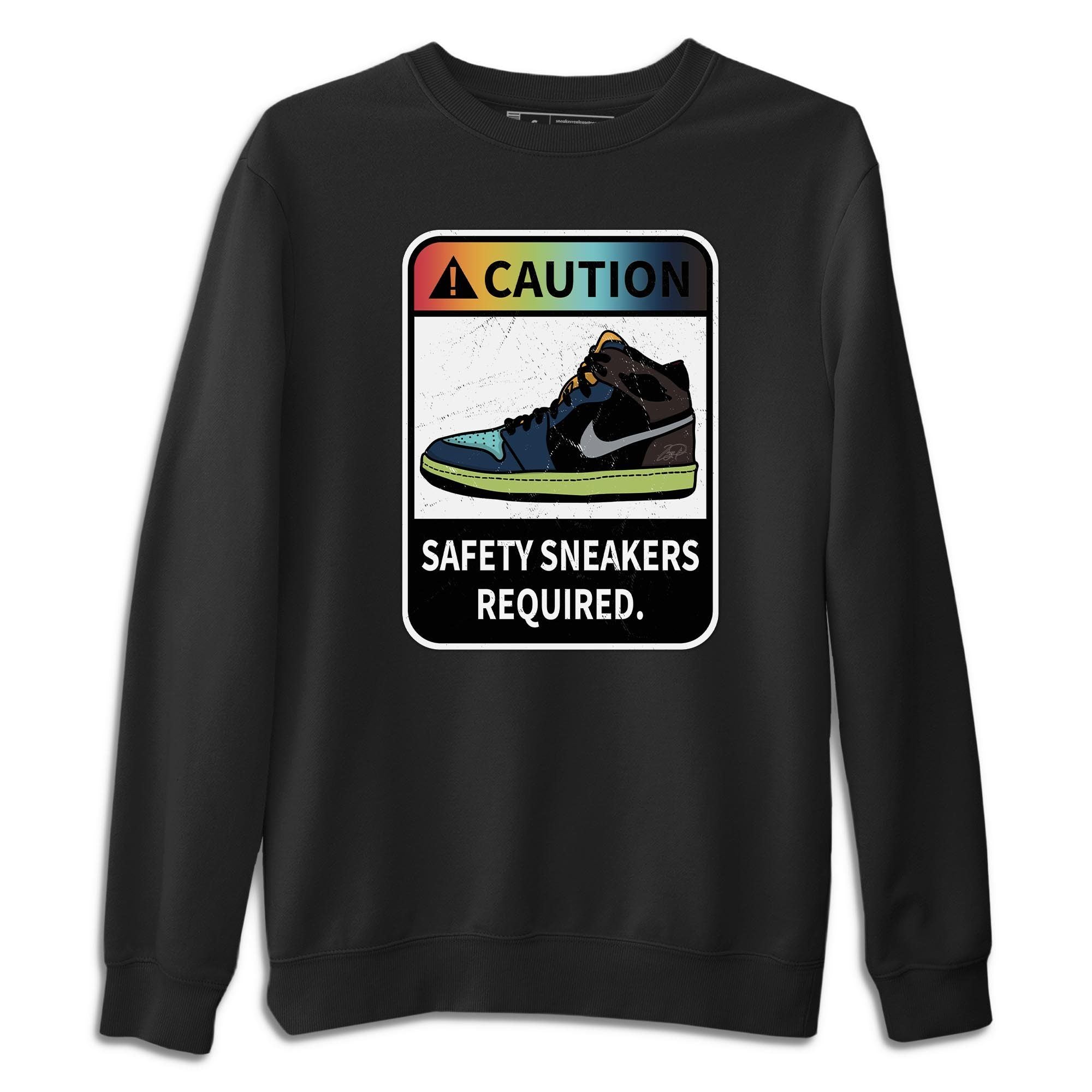 Jordan 1 Bio Hack Sneaker Match Tees Caution Sneaker Tees Jordan 1 Bio Hack Jordan to match sneaker T-Shirt Crew Neck Shirts