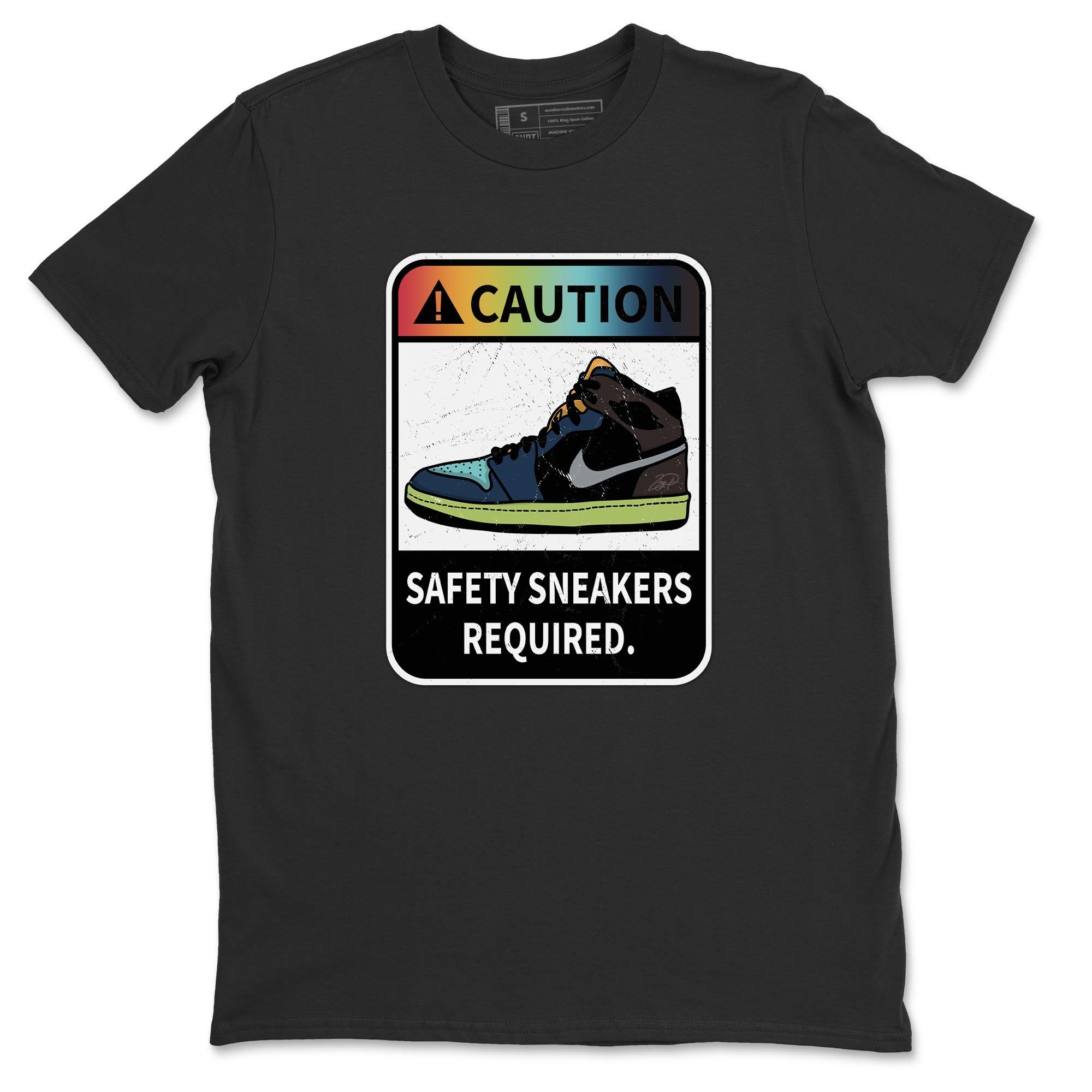 Jordan 1 Bio Hack Sneaker Match Tees Caution Sneaker Tees Jordan 1 Bio Hack Jordan to match sneaker T-Shirt Crew Neck Shirts