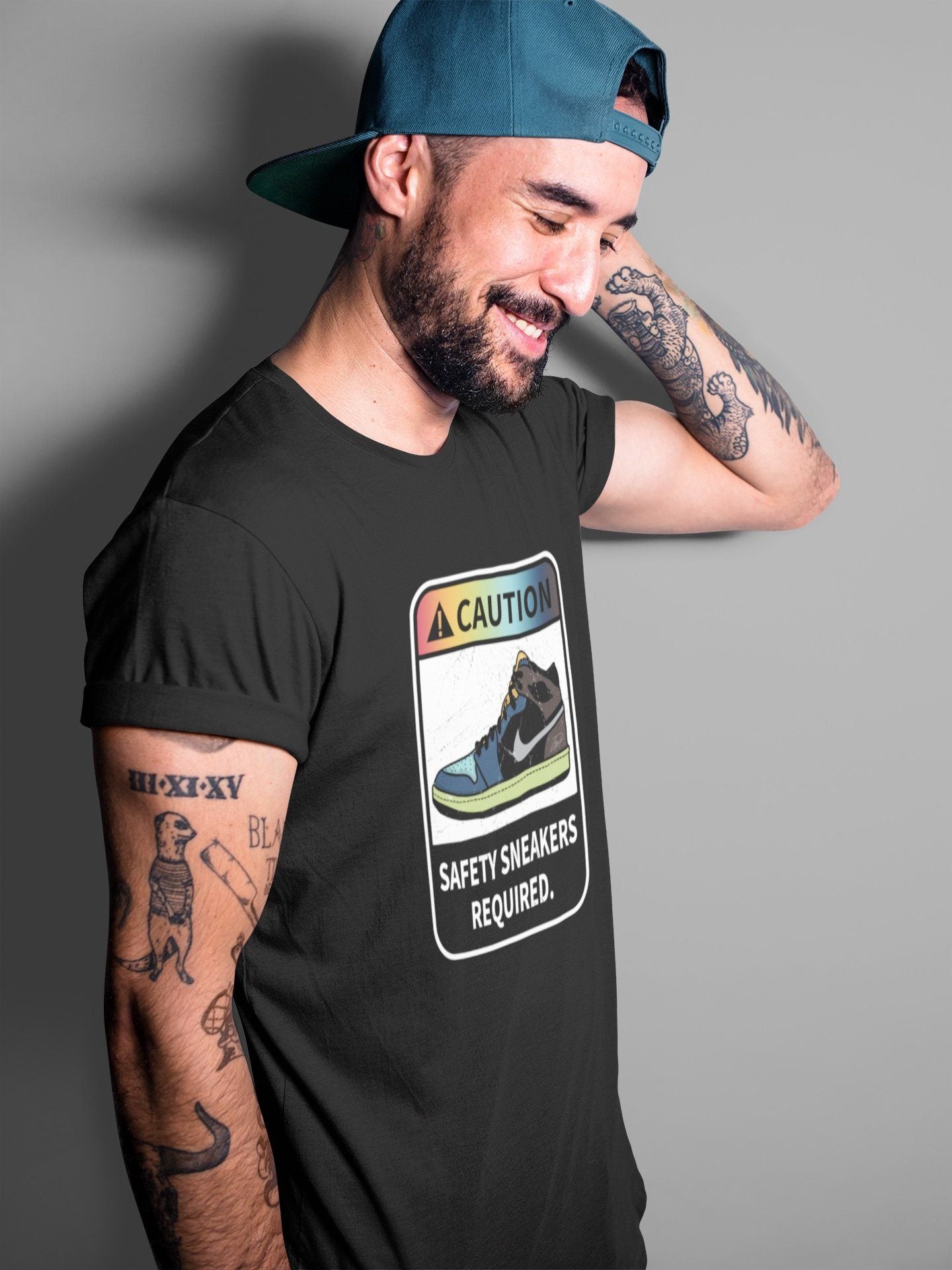 Jordan 1 Bio Hack Sneaker Match Tees Caution Sneaker Tees Jordan 1 Bio Hack Jordan to match sneaker T-Shirt Crew Neck Shirts