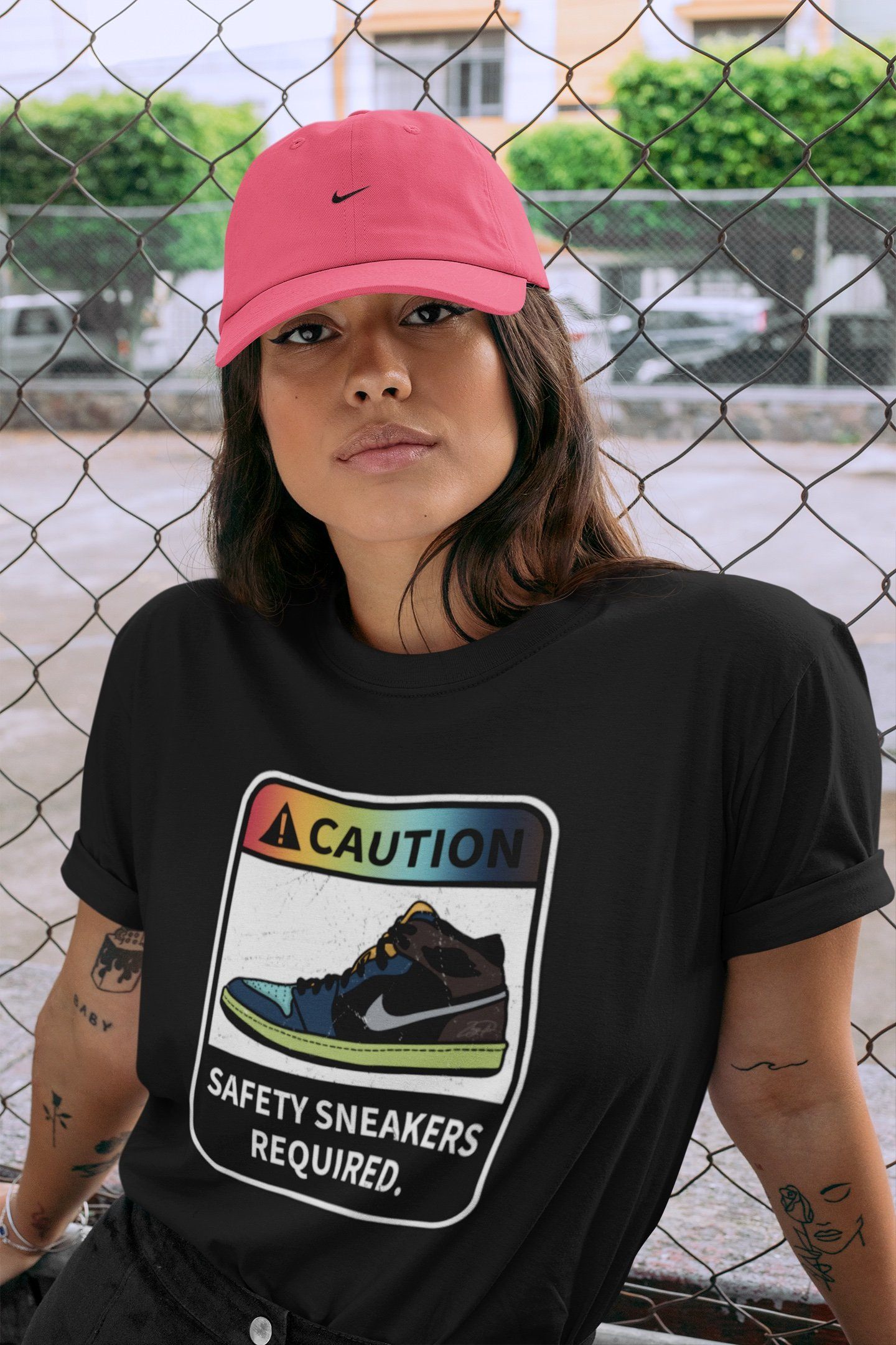 Jordan 1 Bio Hack Sneaker Match Tees Caution Sneaker Tees Jordan 1 Bio Hack Jordan to match sneaker T-Shirt Crew Neck Shirts
