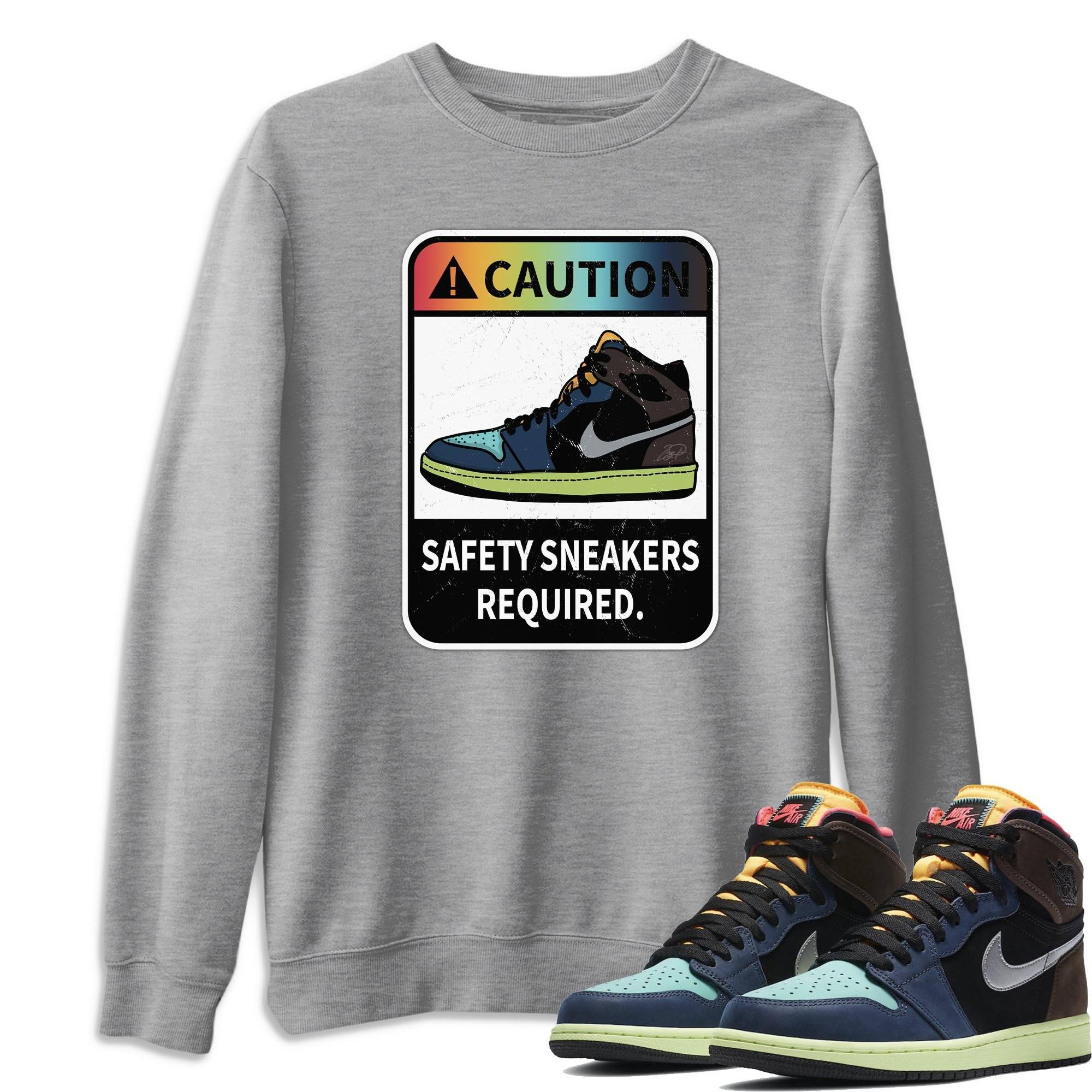 Jordan 1 Bio Hack Sneaker Match Tees Caution Sneaker Tees Jordan 1 Bio Hack Jordan to match sneaker T-Shirt Crew Neck Shirts
