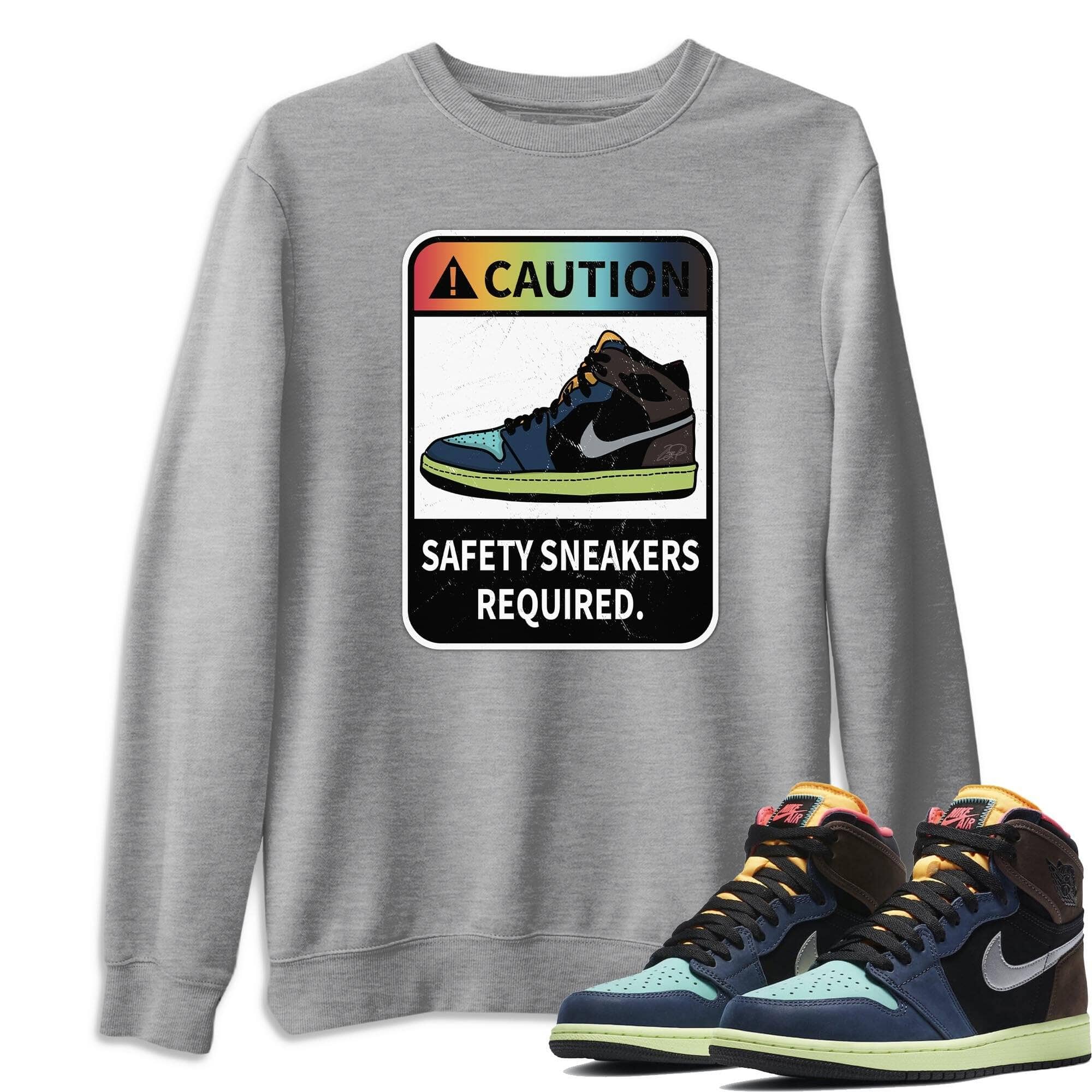 Jordan 1 Bio Hack Sneaker Match Tees Caution Sneaker Tees Jordan 1 Bio Hack Jordan to match sneaker T-Shirt Crew Neck Shirts