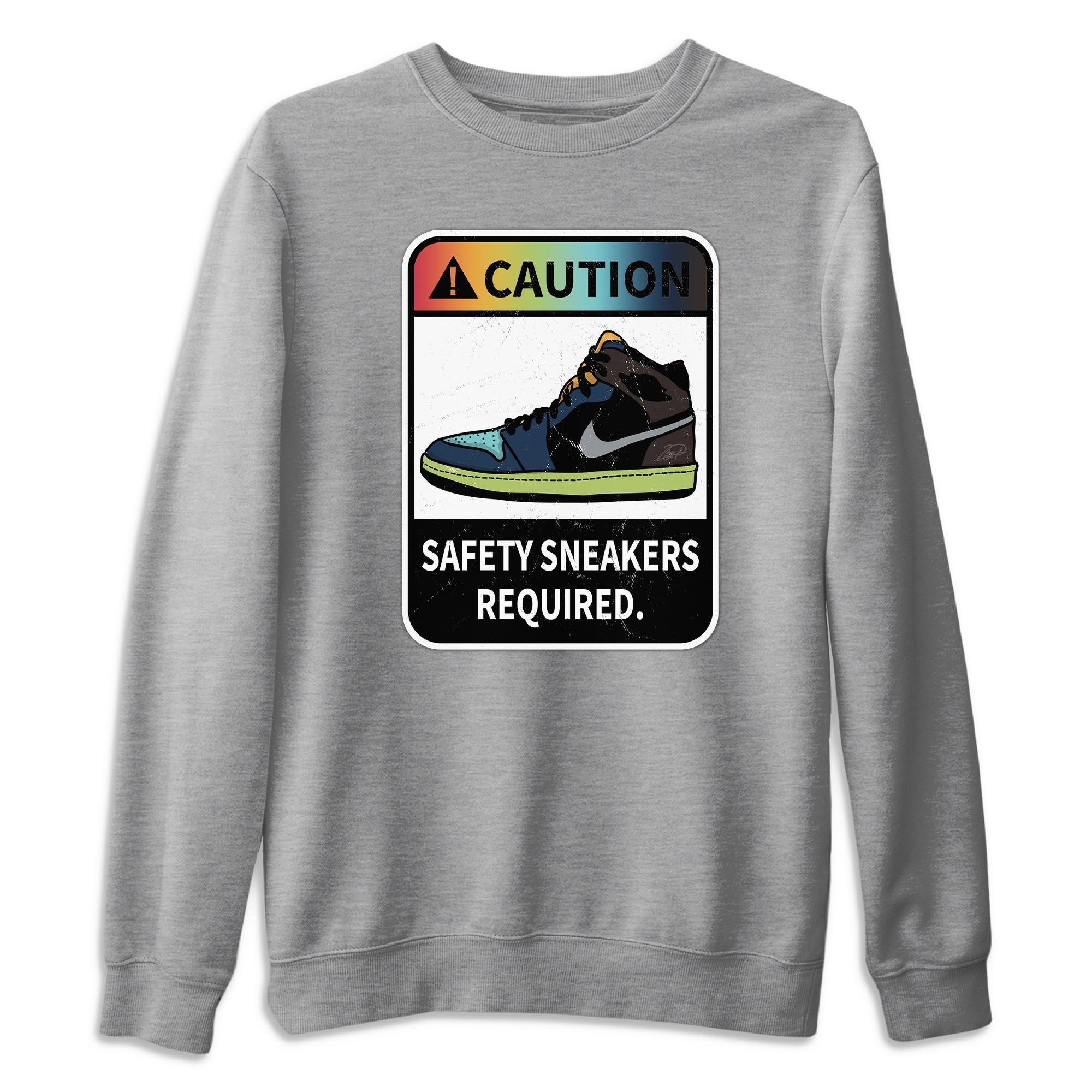 Jordan 1 Bio Hack Sneaker Match Tees Caution Sneaker Tees Jordan 1 Bio Hack Jordan to match sneaker T-Shirt Crew Neck Shirts