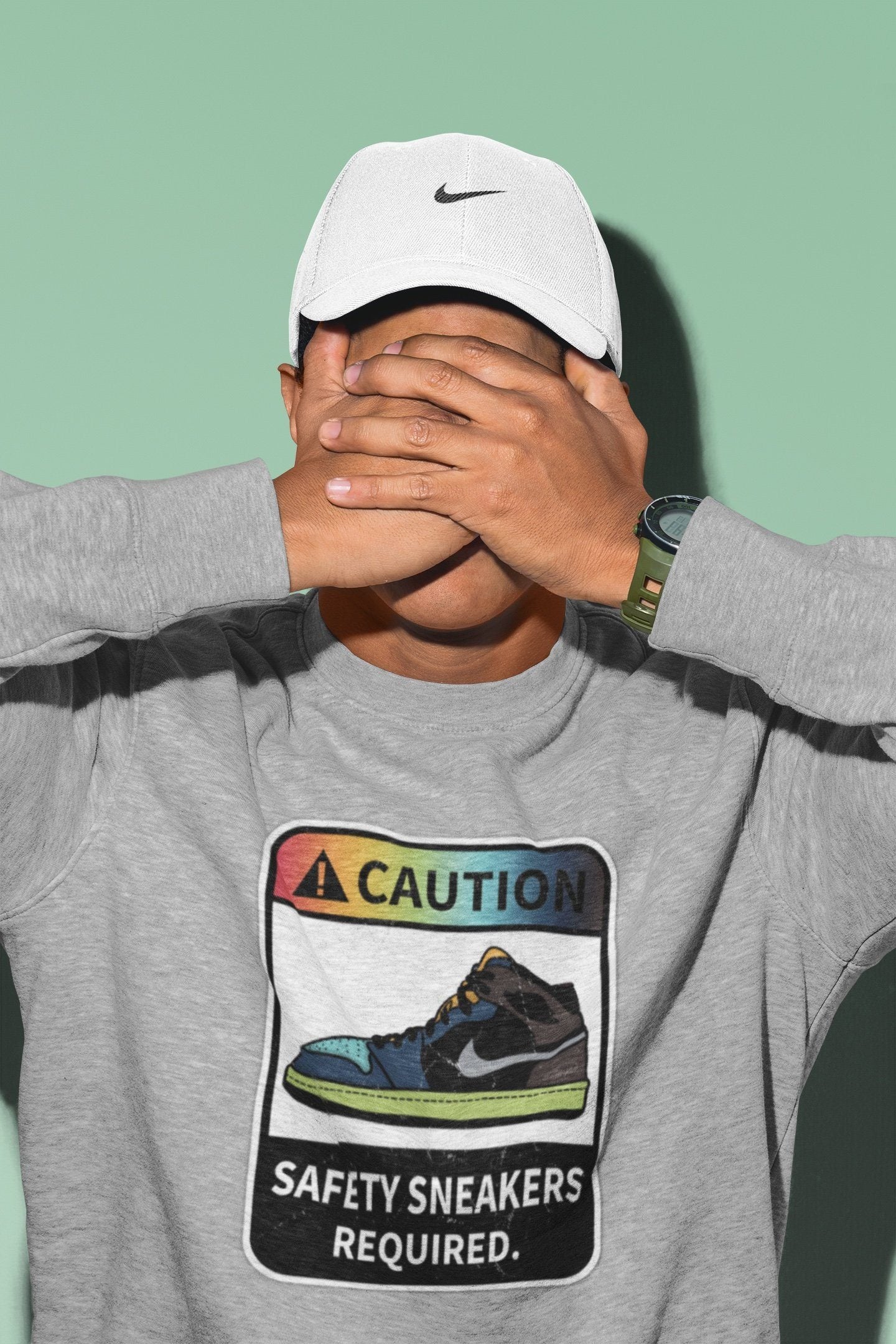 Jordan 1 Bio Hack Sneaker Match Tees Caution Sneaker Tees Jordan 1 Bio Hack Jordan to match sneaker T-Shirt Crew Neck Shirts