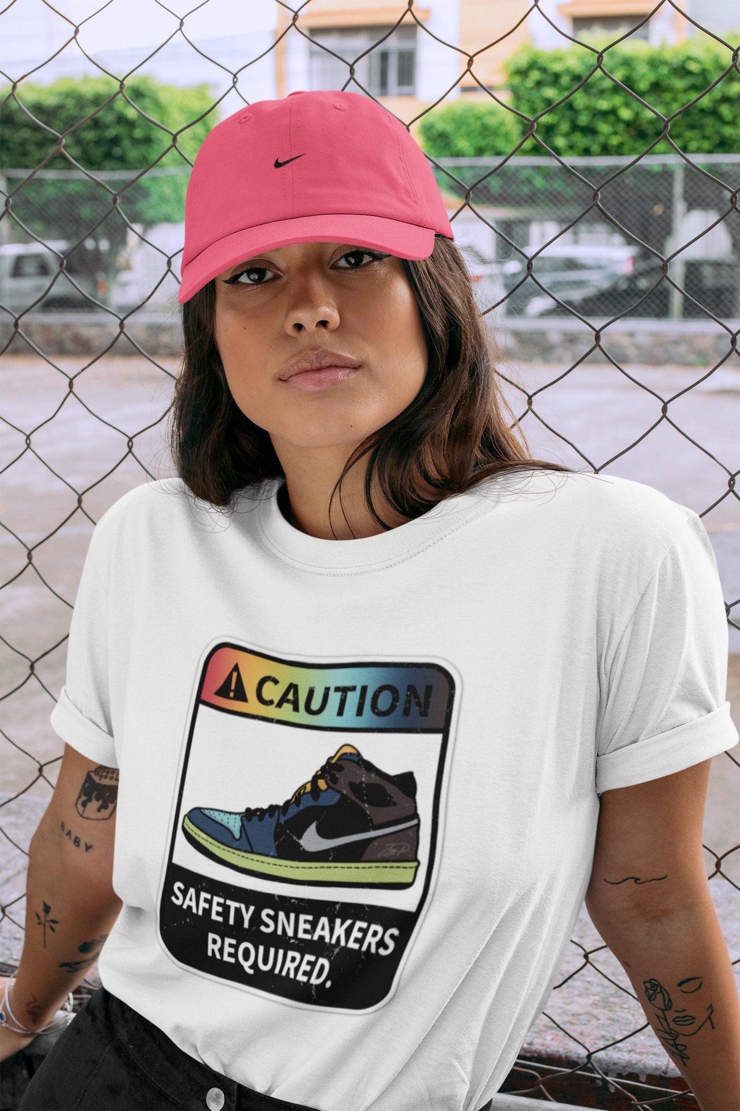 Jordan 1 Bio Hack Sneaker Match Tees Caution Sneaker Tees Jordan 1 Bio Hack Jordan to match sneaker T-Shirt Crew Neck Shirts