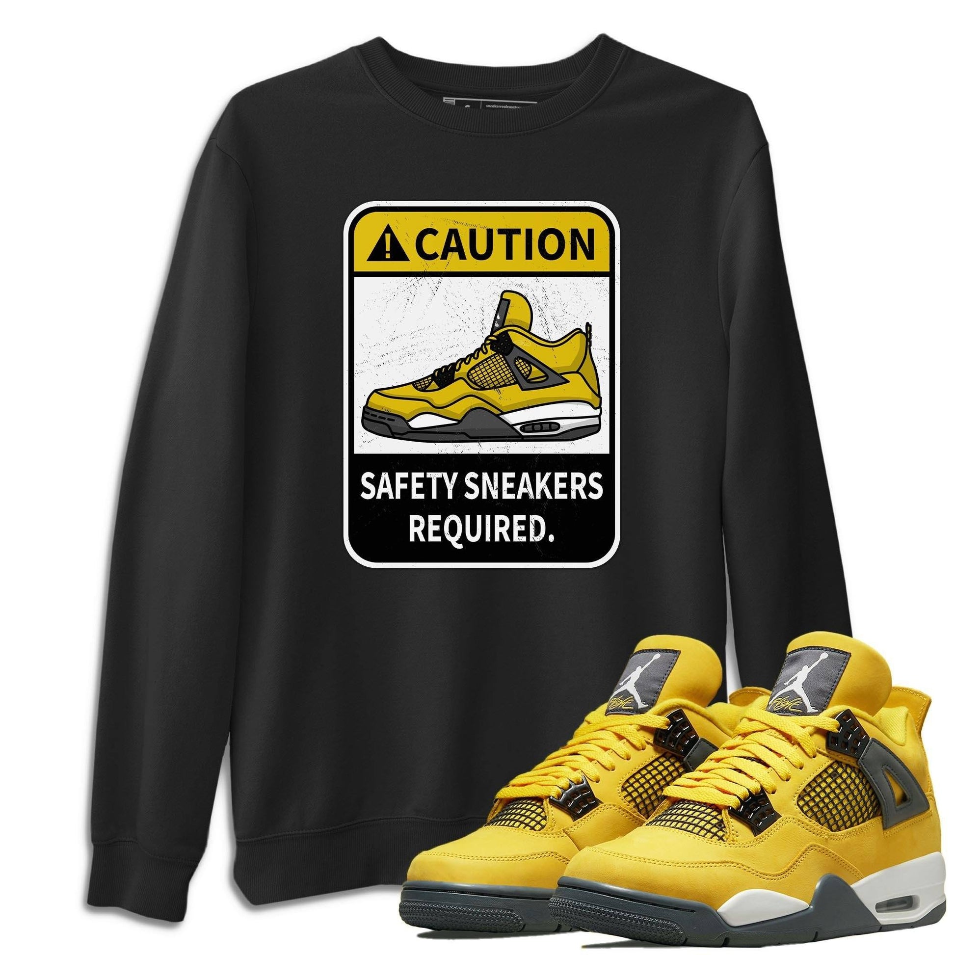 Jordan 4 Lightning Shirt To Match Jordans Caution Sneaker Tees Jordan 4 Lightning Drip Gear Zone Sneaker Matching Clothing Unisex Shirts