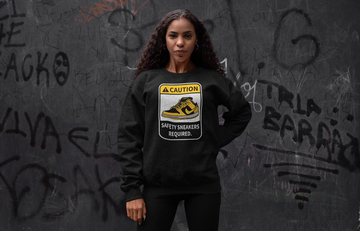 Dunk Championship Goldenrod Sneaker Match Tees Caution Sneaker Tees Dunk Championship Goldenrod Jordan to match sneaker T-Shirt Crew Neck Shirts