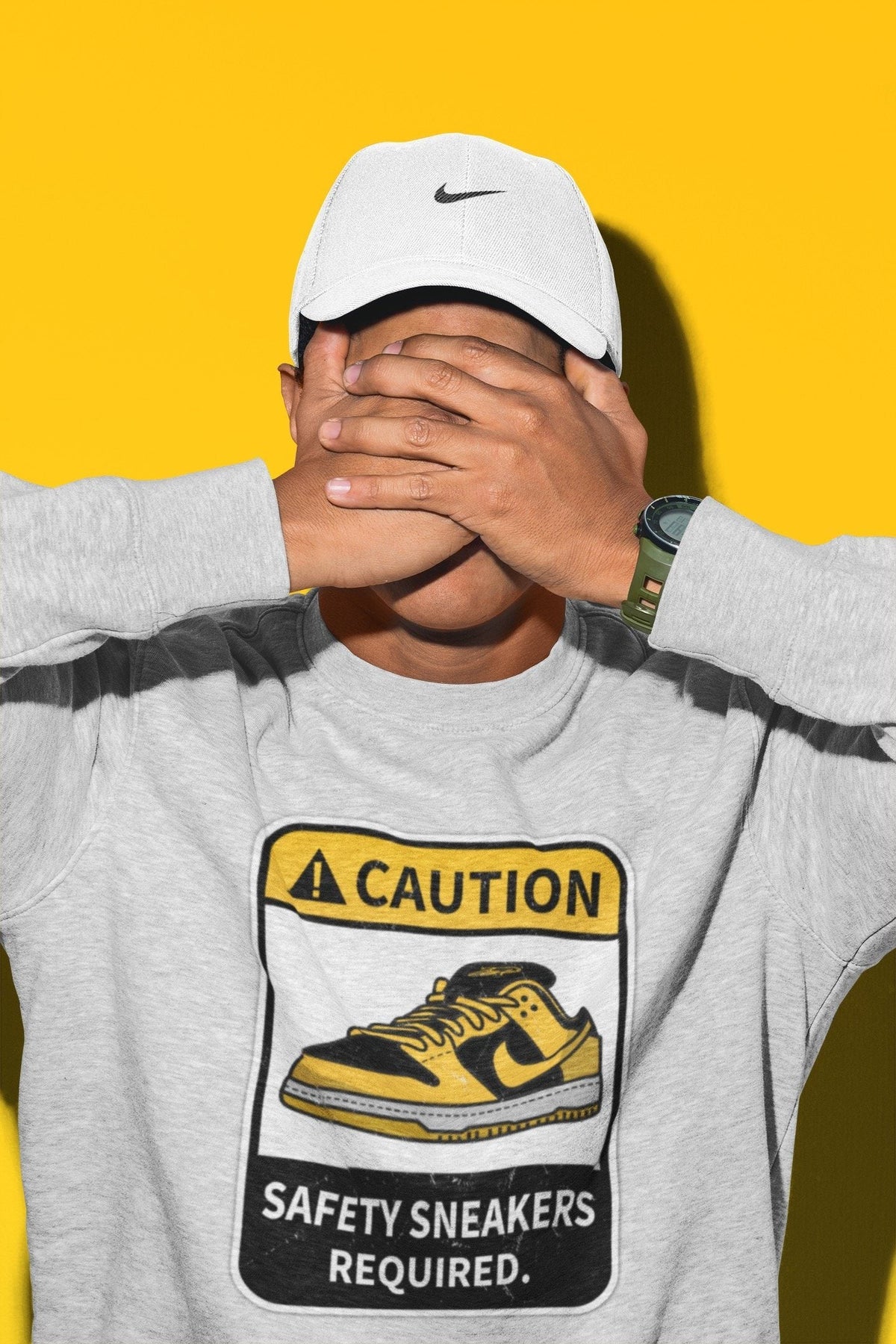 Dunk Championship Goldenrod Sneaker Match Tees Caution Sneaker Tees Dunk Championship Goldenrod Jordan to match sneaker T-Shirt Crew Neck Shirts