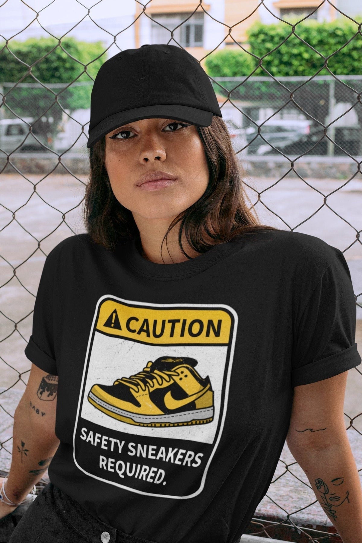 Dunk Championship Goldenrod Sneaker Match Tees Caution Sneaker Tees Dunk Championship Goldenrod Jordan to match sneaker T-Shirt Crew Neck Shirts