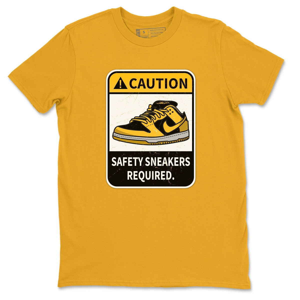 Dunk Championship Goldenrod Sneaker Match Tees Caution Sneaker Tees Dunk Championship Goldenrod Jordan to match sneaker T-Shirt Crew Neck Shirts