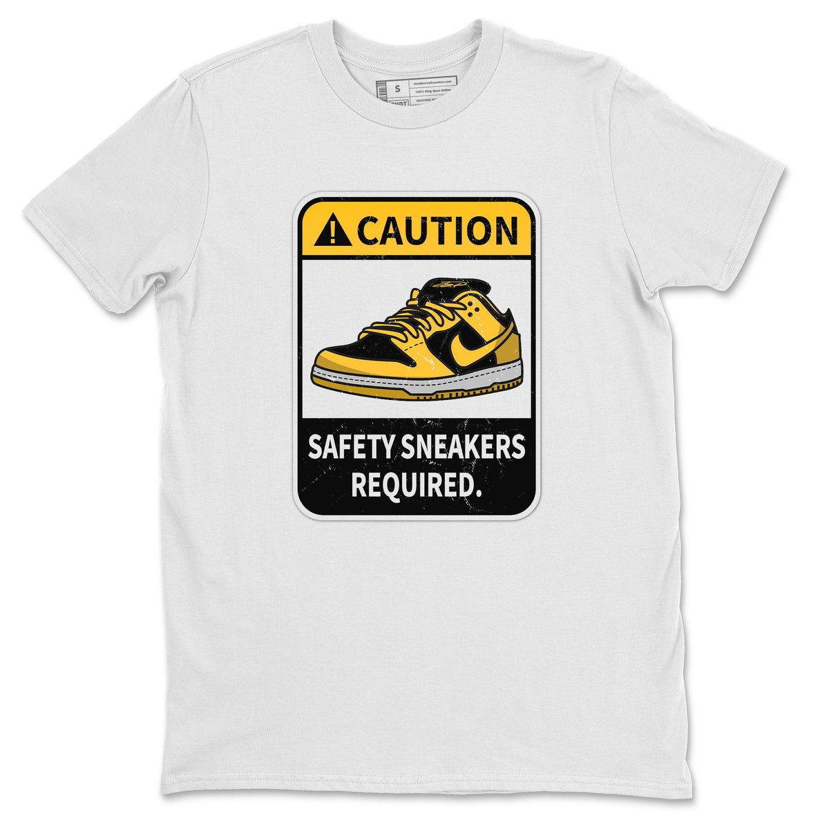 Dunk Championship Goldenrod Sneaker Match Tees Caution Sneaker Tees Dunk Championship Goldenrod Jordan to match sneaker T-Shirt Crew Neck Shirts