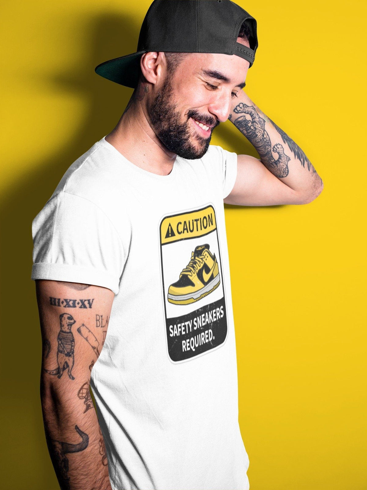 Dunk Championship Goldenrod Sneaker Match Tees Caution Sneaker Tees Dunk Championship Goldenrod Jordan to match sneaker T-Shirt Crew Neck Shirts