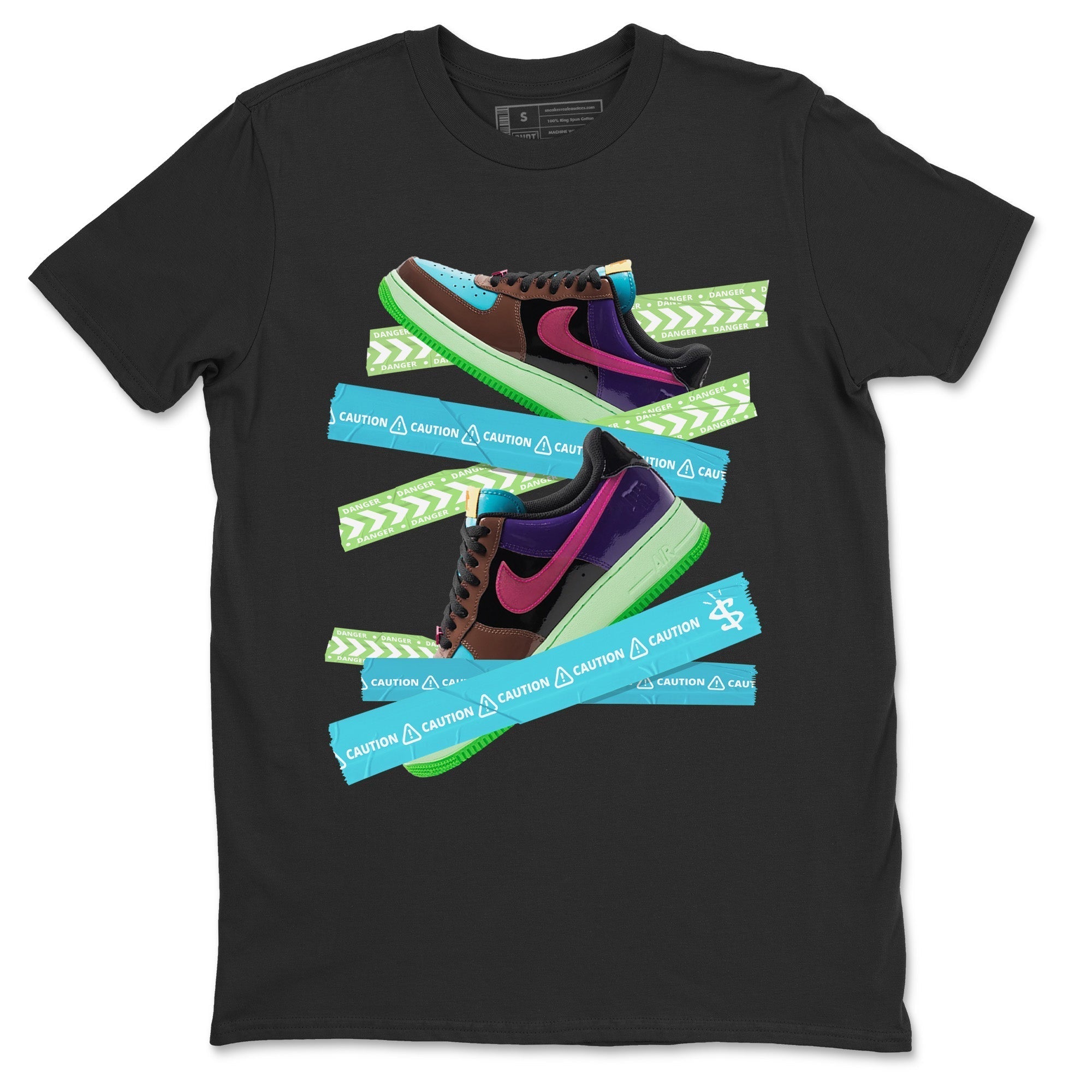 Air Force 1 Undefeated Fauna Brown Sneaker Match Tees Caution Tape Sneaker Tees Air Force 1 Undefeated Fauna Brown Jordan to match sneaker T-Shirt Crew Neck Shirts