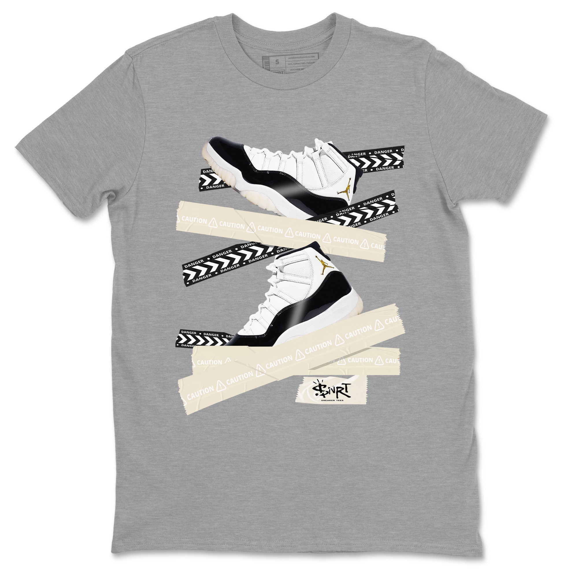 Air Jordan 11 Gratitude shirt to match jordans Caution Tape sneaker tees AJ11 Gratitude Drip Gear Zone Casual Crew Neck T-Shirt Unisex Heather Grey 2 T-Shirt