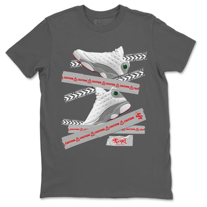 Air Jordan 13 Wolf Grey Sneaker Match Tees Caution Tape Sneaker Tees 13s Wolf Grey Sneaker Release Tees Unisex Shirts Cool Grey 2