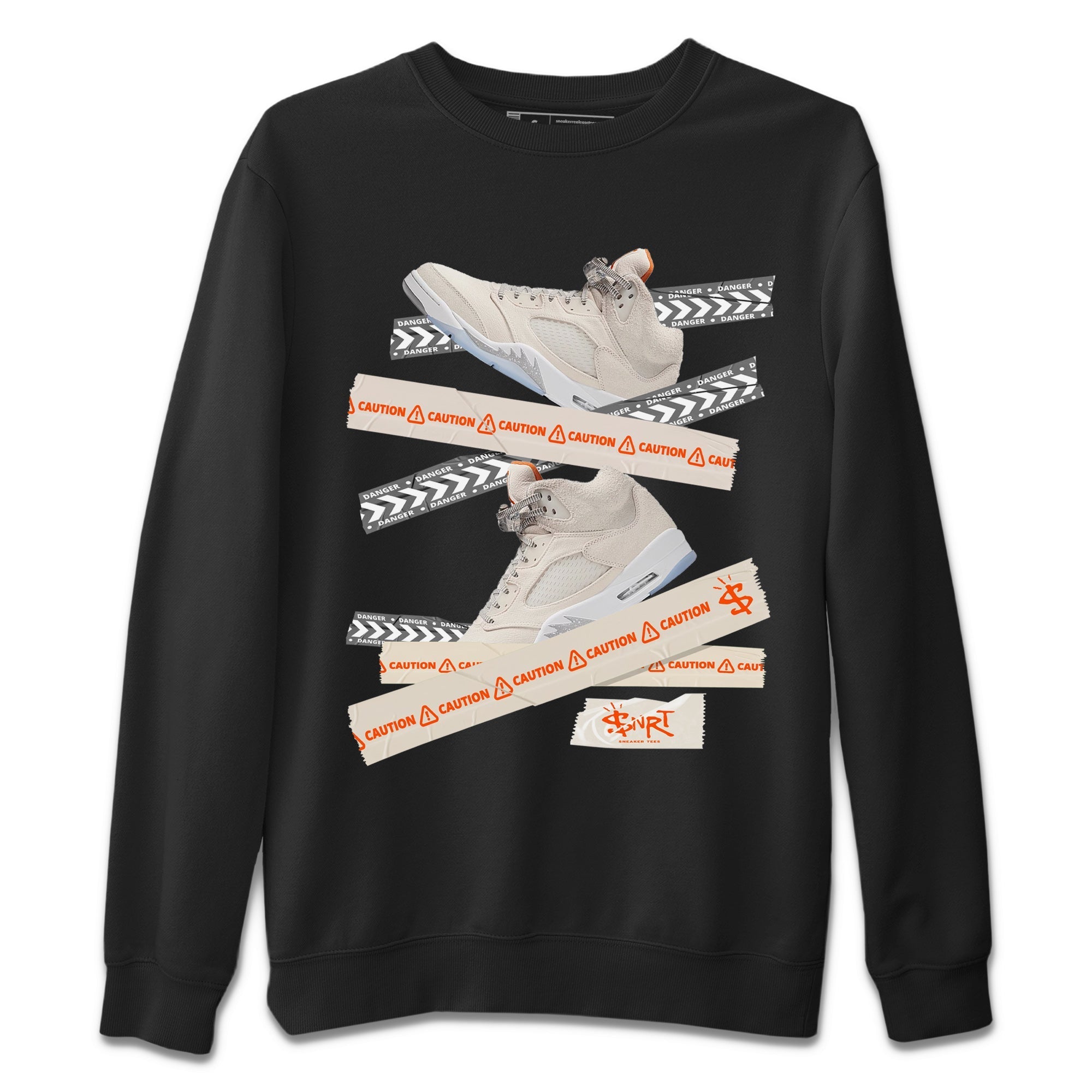 Air Jordan 5 Craft Sneaker Match Tees Caution Tape Streetwear Sneaker Shirt Air Jordan 5 Craft Shirt Unisex Shirts Black 2