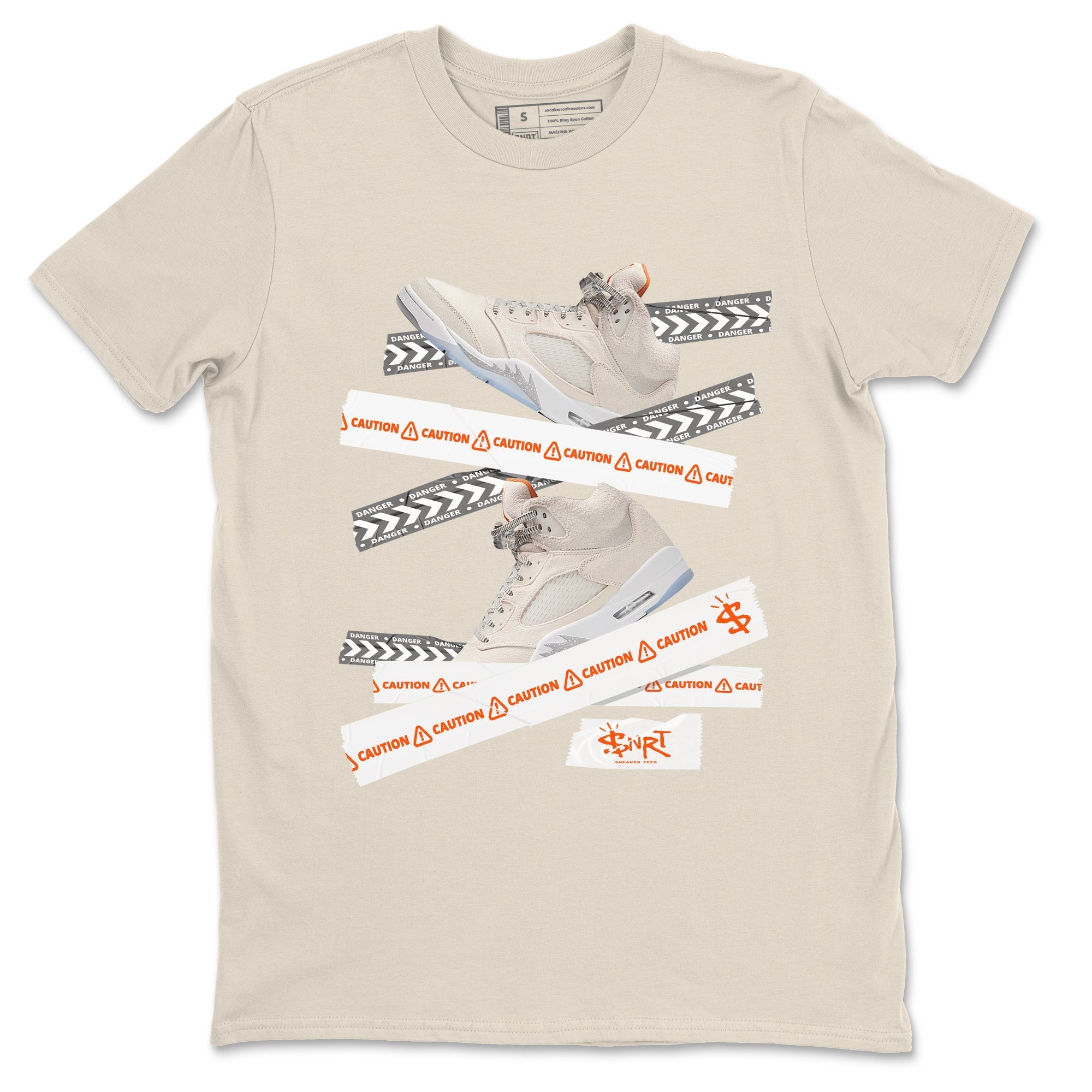 Air Jordan 5 Craft Sneaker Match Tees Caution Tape Streetwear Sneaker Shirt Air Jordan 5 Craft Shirt Unisex Shirts Natural 2