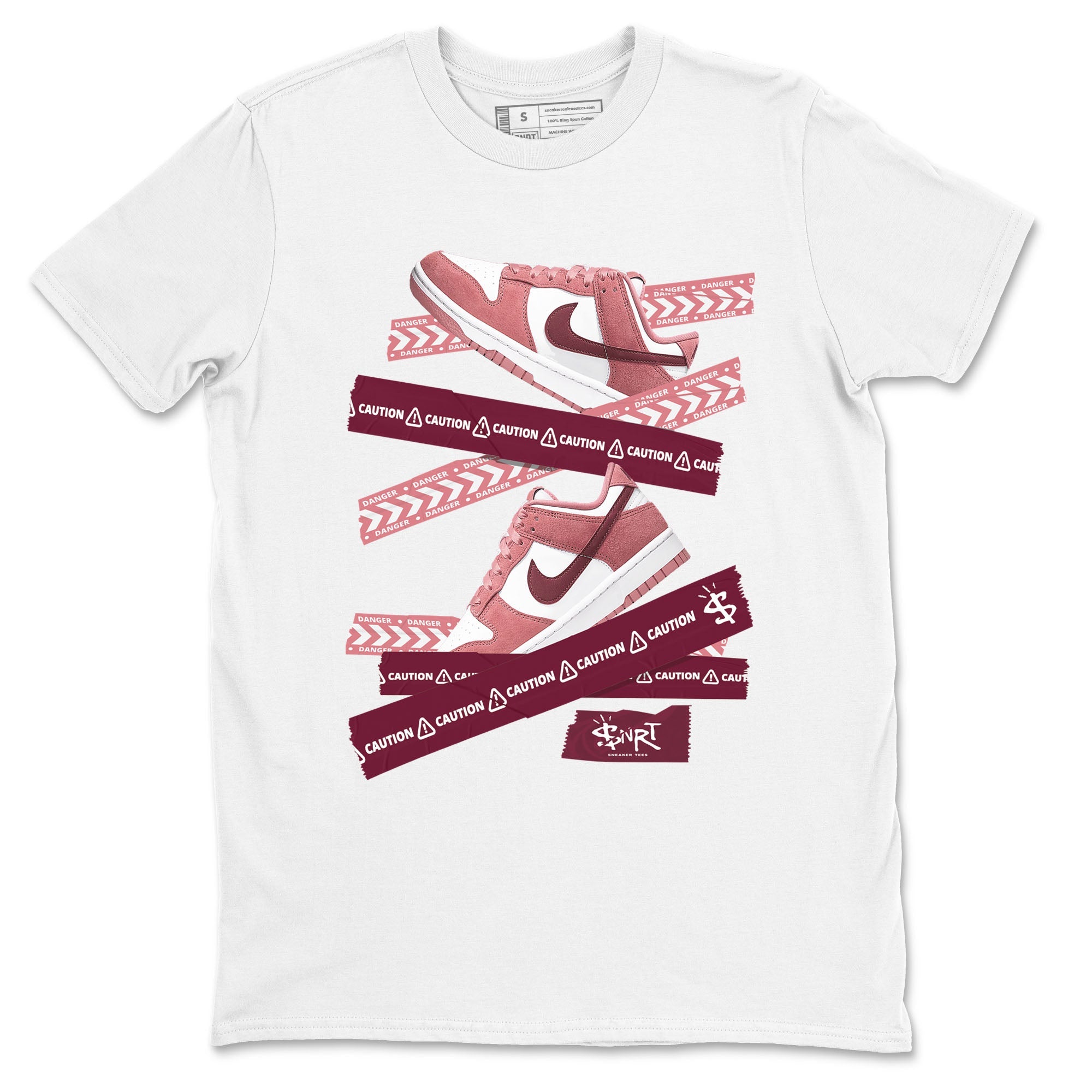 Dunk Valentine's Day shirt to match jordans Caution Tape sneaker tees Dunks Valentine's Day Drip Gear Zone unisex cotton White 2 crew neck shirt
