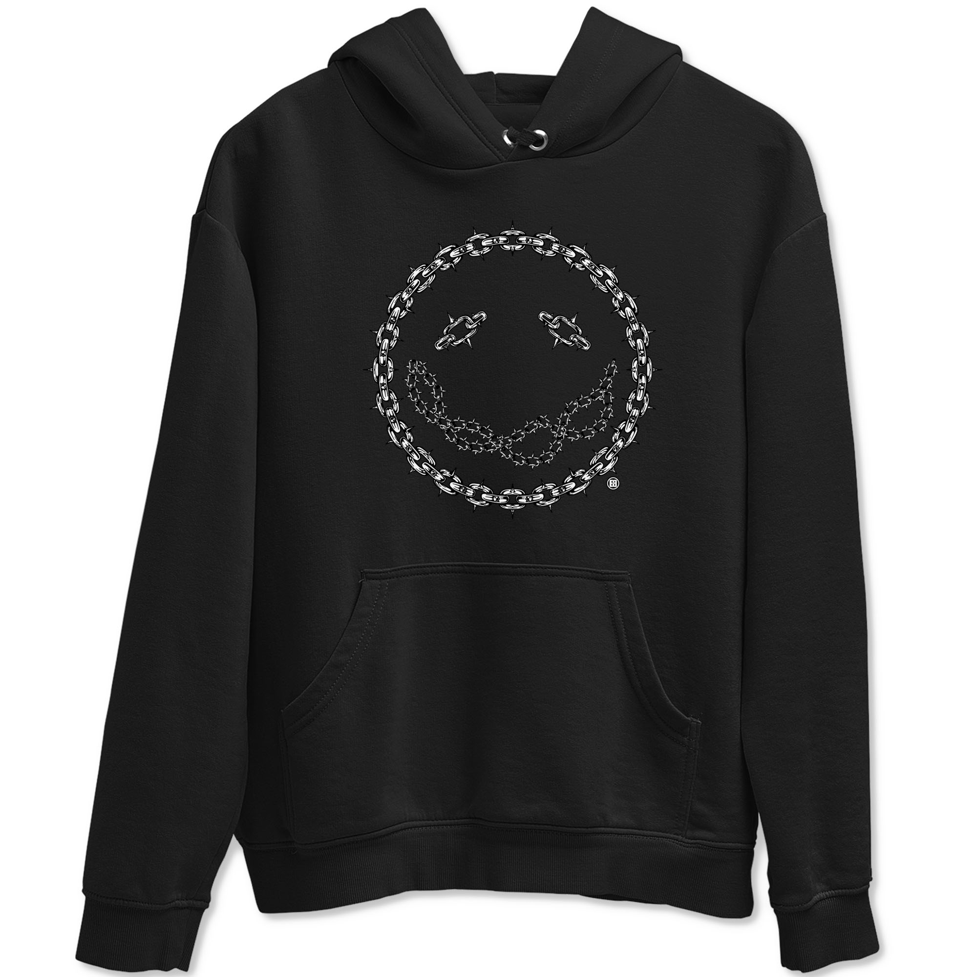 Air Jordan 1 panda shirt to match jordans Chain Smile sneaker tees 1s Black White Drip Gear Zone Streetwear unisex cotton Black 2 crew neck shirt