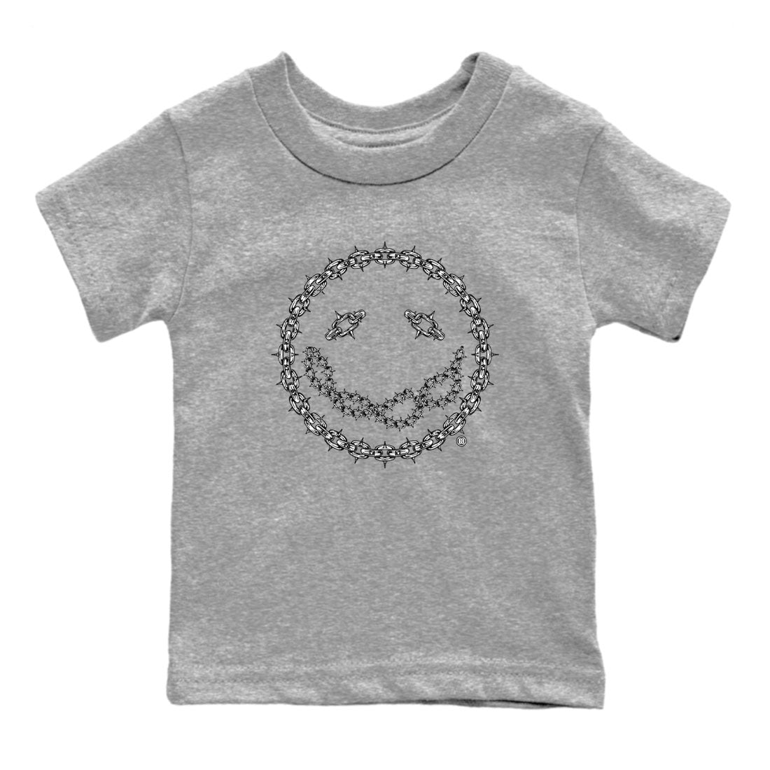 Air Jordan 1 panda shirt to match jordans Chain Smile sneaker tees 1s Black White Drip Gear Zone Streetwear baby toddler Heather Grey 2 cotton Shirt