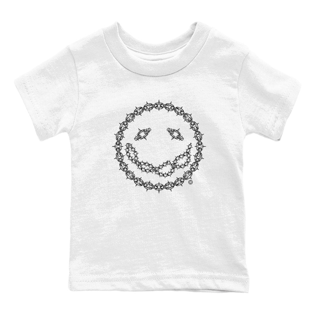 Air Jordan 1 panda shirt to match jordans Chain Smile sneaker tees 1s Black White Drip Gear Zone Streetwear baby toddler White 2 cotton Shirt