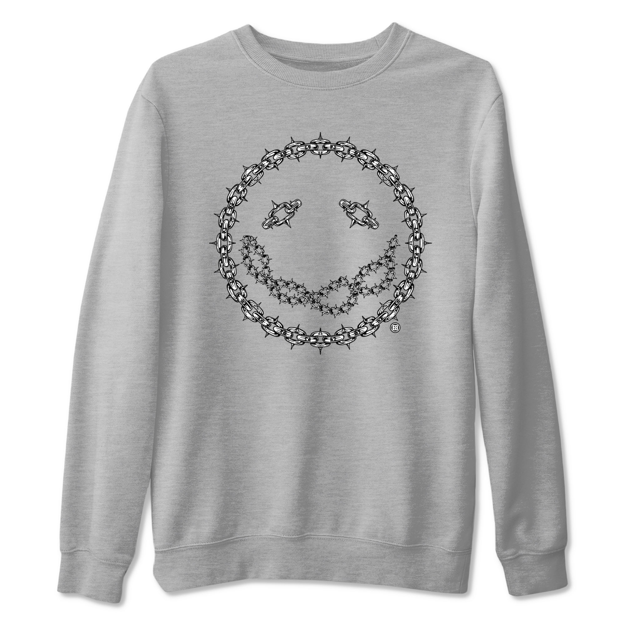 Air Jordan 1 panda shirt to match jordans Chain Smile sneaker tees 1s Black White Drip Gear Zone Streetwear unisex cotton Heather Grey 2 crew neck shirt