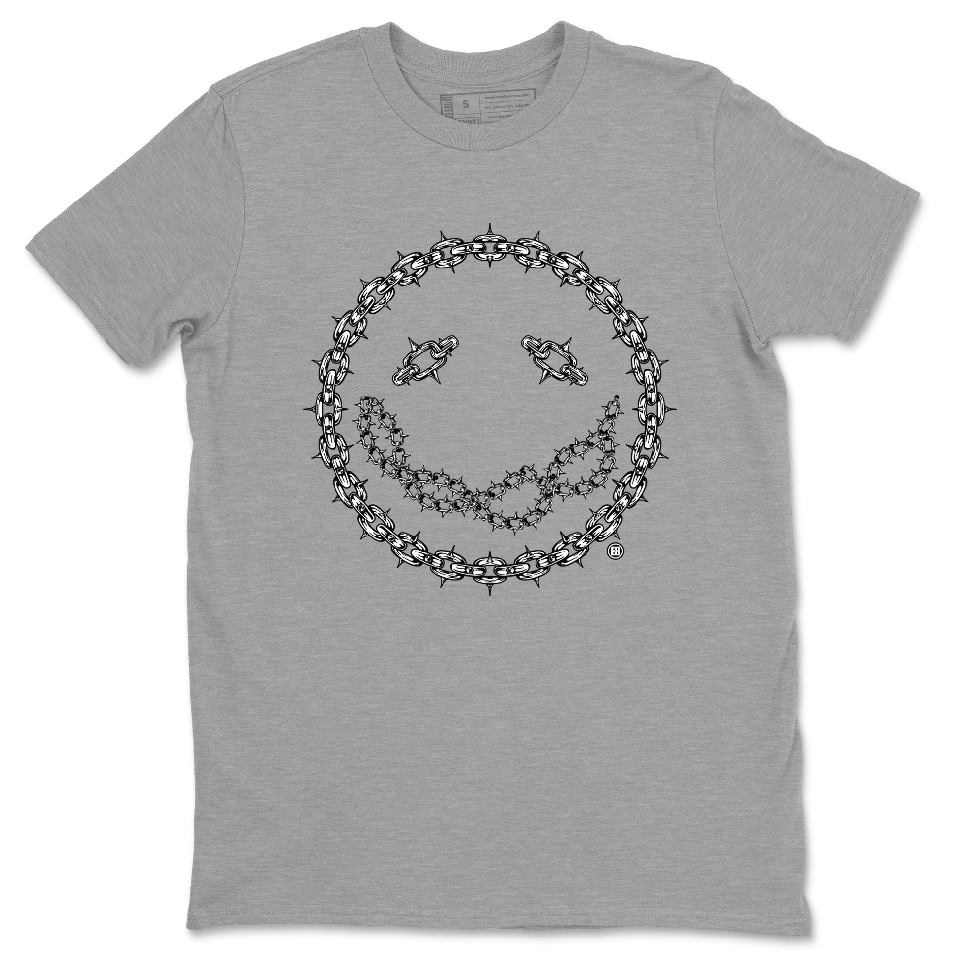 Air Jordan 1 panda shirt to match jordans Chain Smile sneaker tees 1s Black White Drip Gear Zone Streetwear unisex cotton Heather Grey 2 crew neck shirt