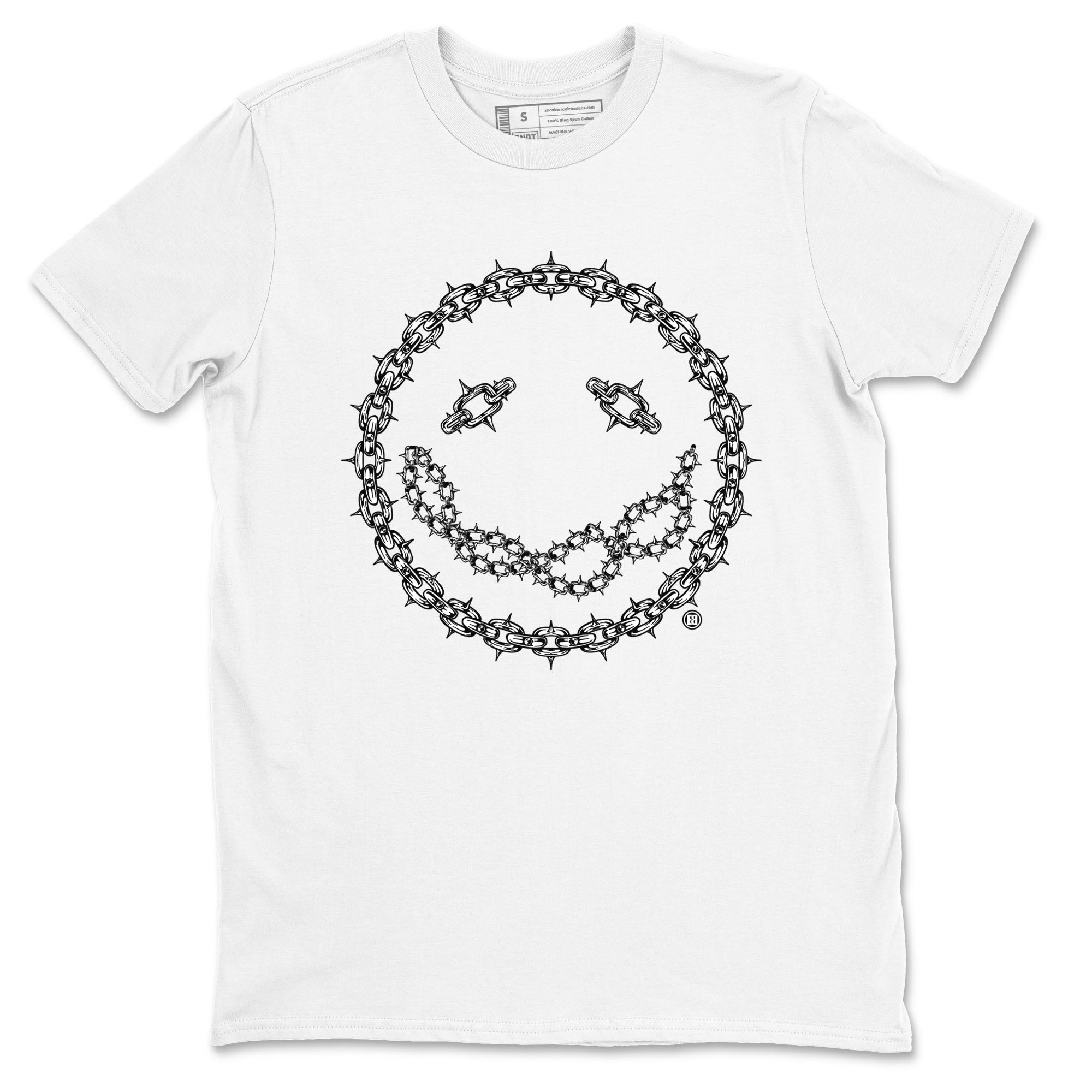 Air Jordan 1 panda shirt to match jordans Chain Smile sneaker tees 1s Black White Drip Gear Zone Streetwear unisex cotton White 2 crew neck shirt