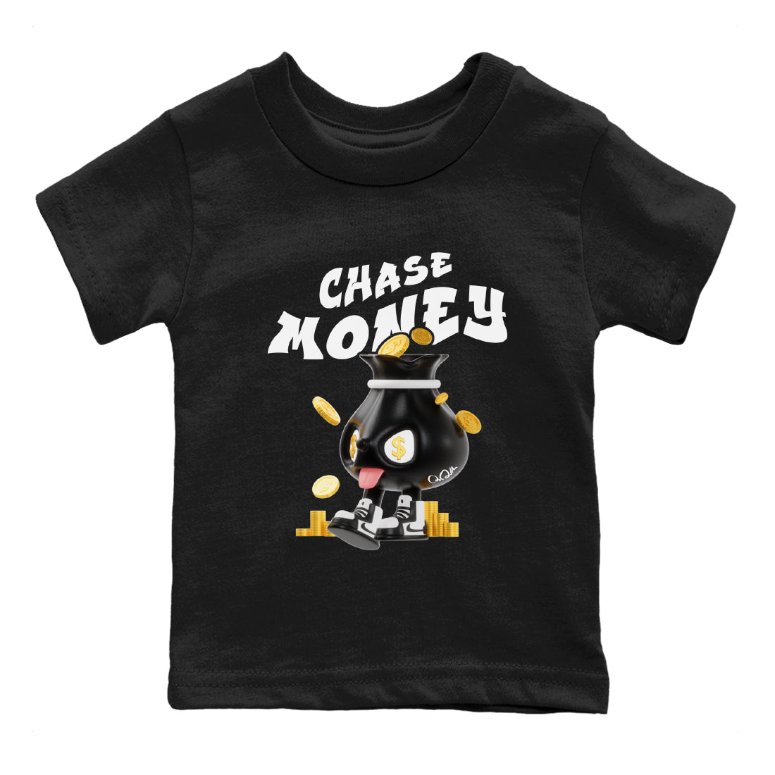 Air Jordan 1 Black White shirt to match jordans Chase Money Streetwear Sneaker Shirt AJ1 Panda Drip Gear Zone Sneaker Matching Clothing Baby Toddler Black 2 T-Shirt