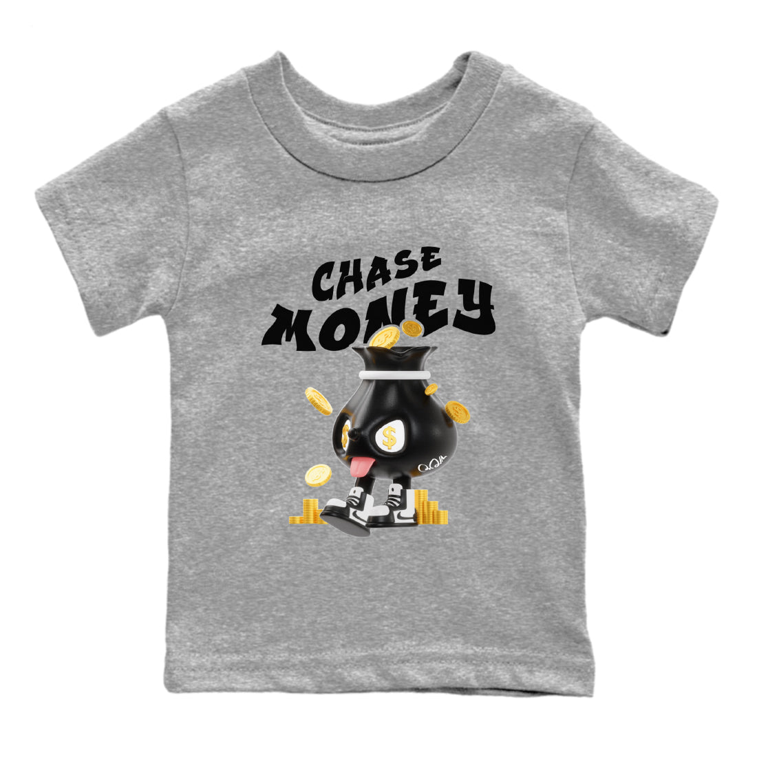 Air Jordan 1 Black White shirt to match jordans Chase Money Streetwear Sneaker Shirt AJ1 Panda Drip Gear Zone Sneaker Matching Clothing Baby Toddler Heather Grey 2 T-Shirt